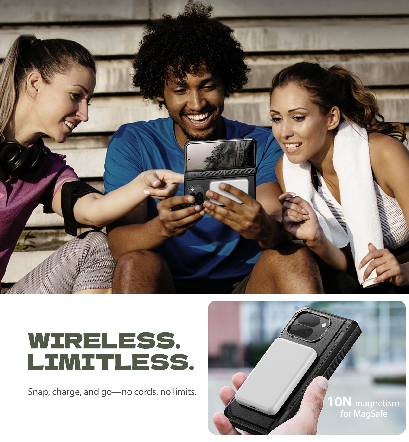 Dexnor Case for Google Pixel 10 Pro Fold with Dual Kickstands Front Screen Protector Hinge Protection Full Body Rugged Protective Cover Bumper