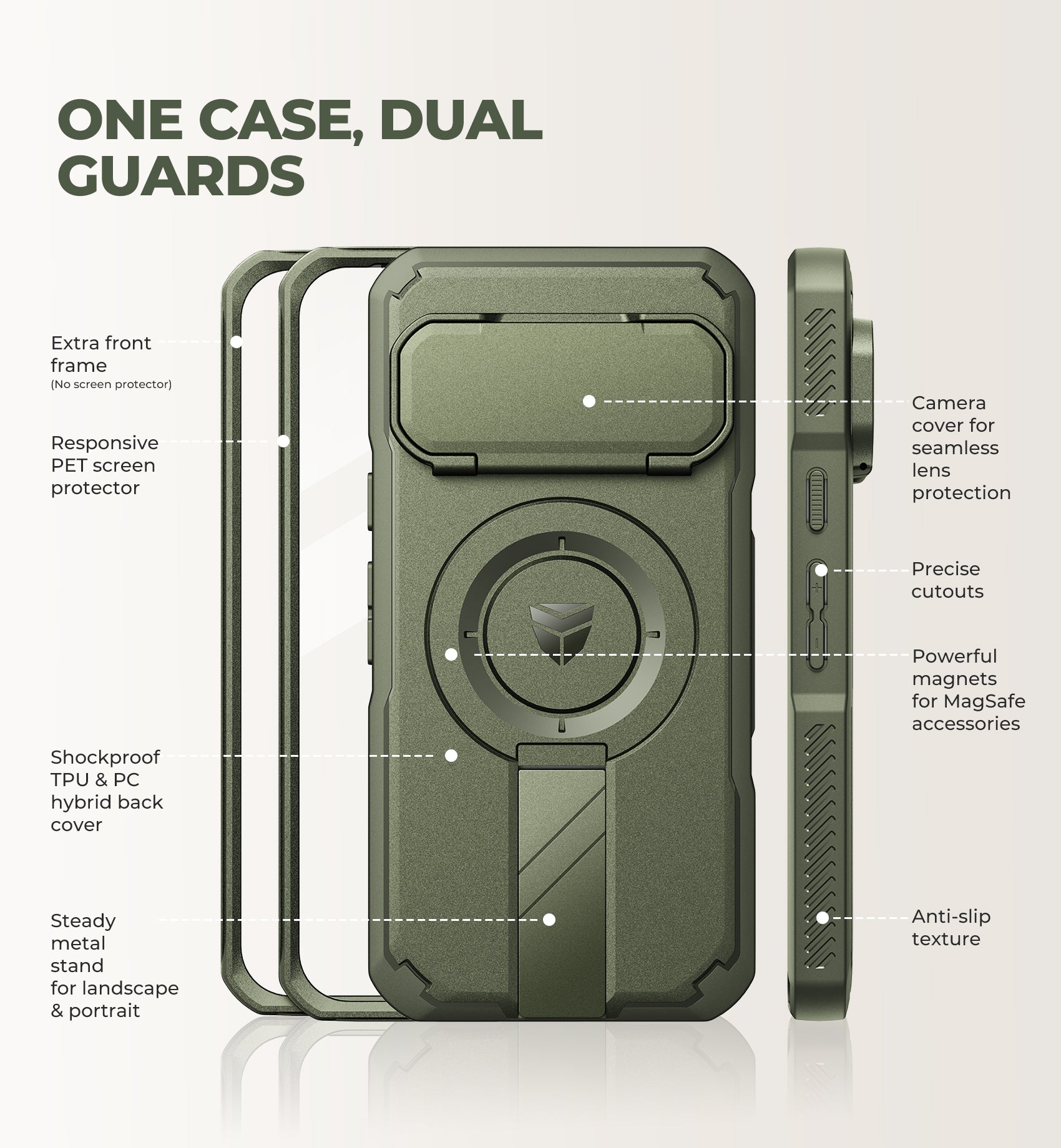 Dexnor Case for Google Pixel 10 with Flip Camera Cover 2 Front Frames Built-in Screen Protector Kickstand Full-Body Shockproof Protective Cover Rugged Bumper Cases 2026