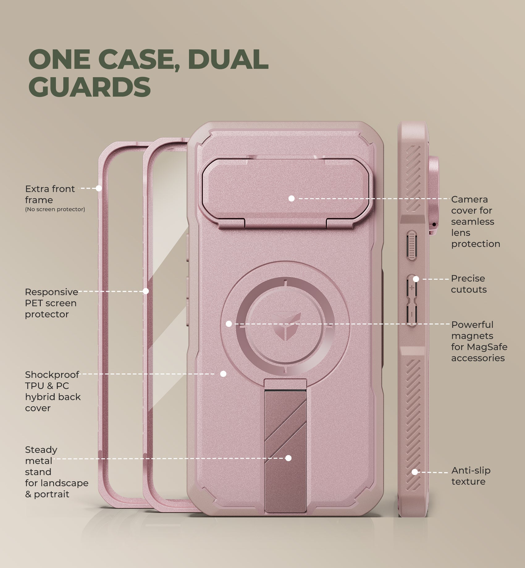Dexnor for Google Pixel 10 Pro XL Case with Camera Cover Kickstand  Screen Protector 2 Front Frames Compatible with MagSafe Rugged Shockproof Bumper Cases Magnetic Cover 2026