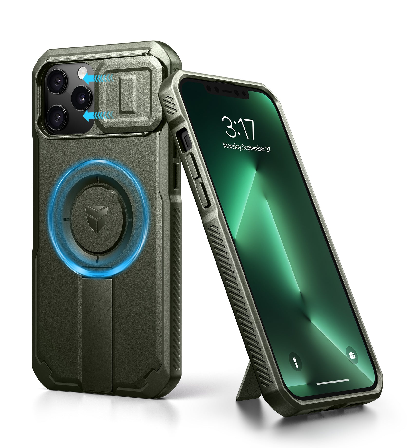 Dexnor Case for iPhone 12 Pro Max with Slide Camera Cover Adjustable Kickstand Compatible with MagSafe Rugged Shockproof Bumper Heavy-duty Magnetic Protective Cover