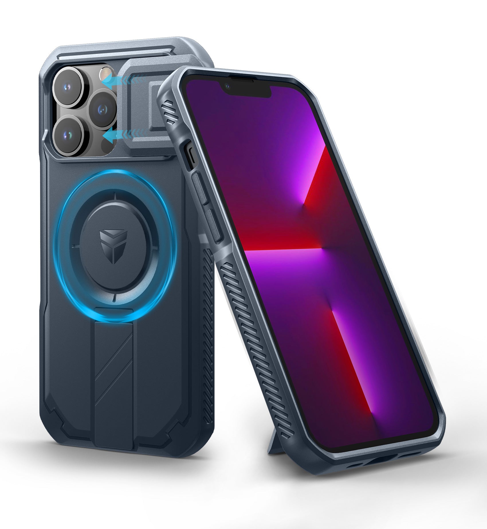 Dexnor Case for iPhone 13 Pro with Slide Camera Cover Adjustable Kickstand Compatible with MagSafe Rugged Shockproof Bumper Heavy-Duty Magnetic Protective Cover