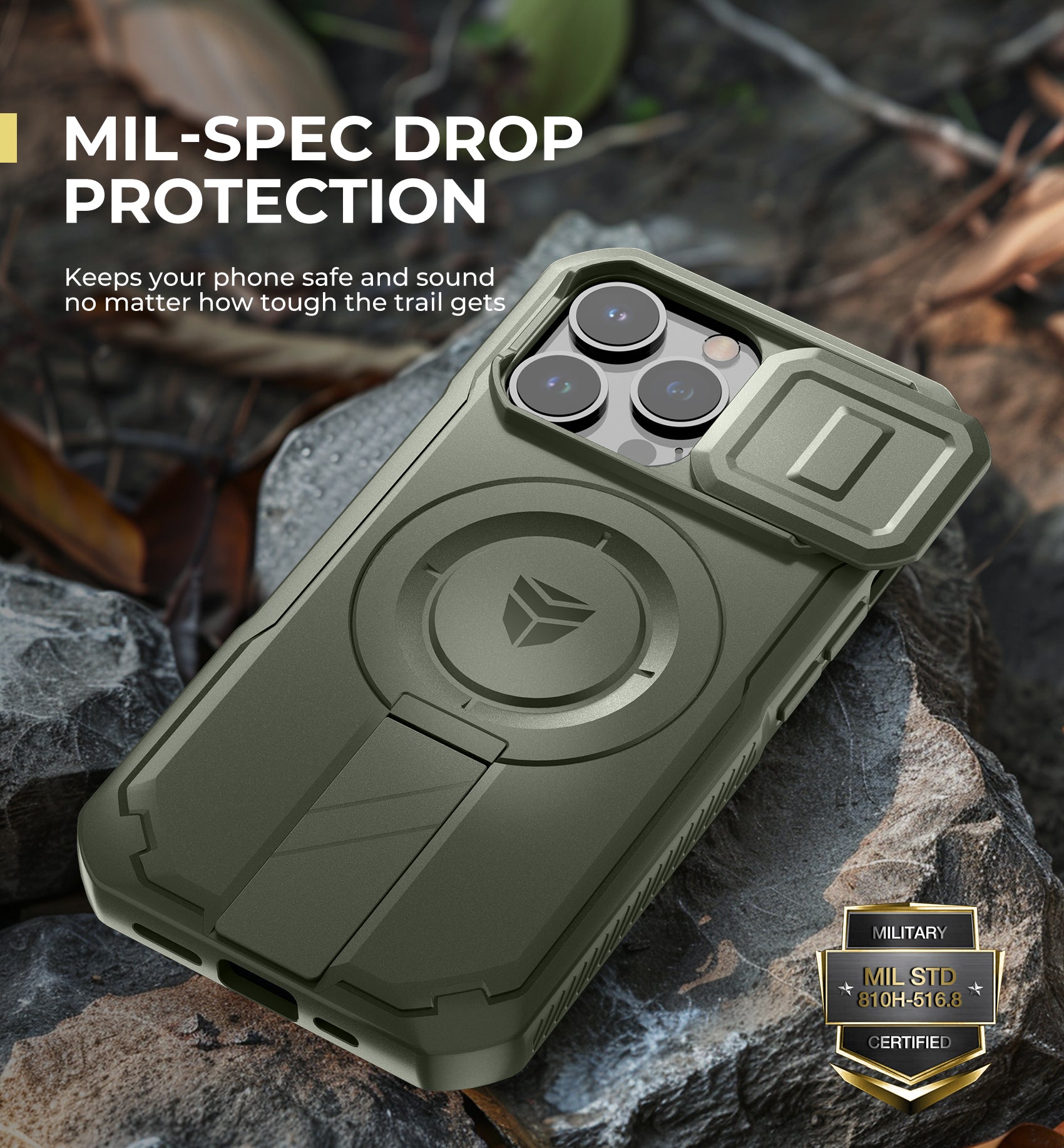 Dexnor Case for iPhone 13 Pro with Slide Camera Cover Adjustable Kickstand Compatible with MagSafe Rugged Shockproof Bumper Heavy-Duty Magnetic Protective Cover