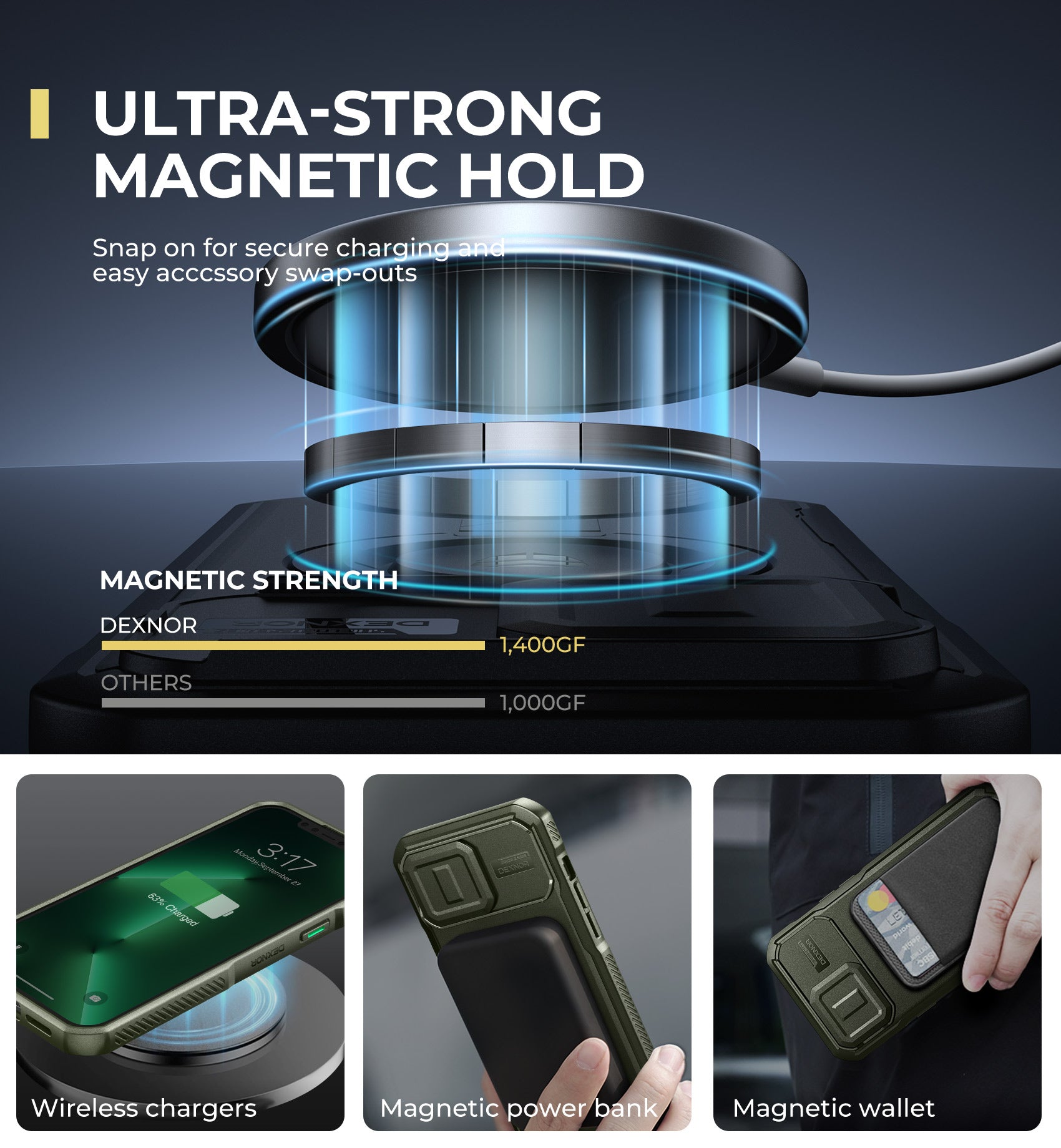 Dexnor Case for iPhone 13 Pro Max with Slide Camera Cover Adjustable Kickstand Compatible with MagSafe Rugged Shockproof Bumper Heavy-duty Magnetic Protective Cover