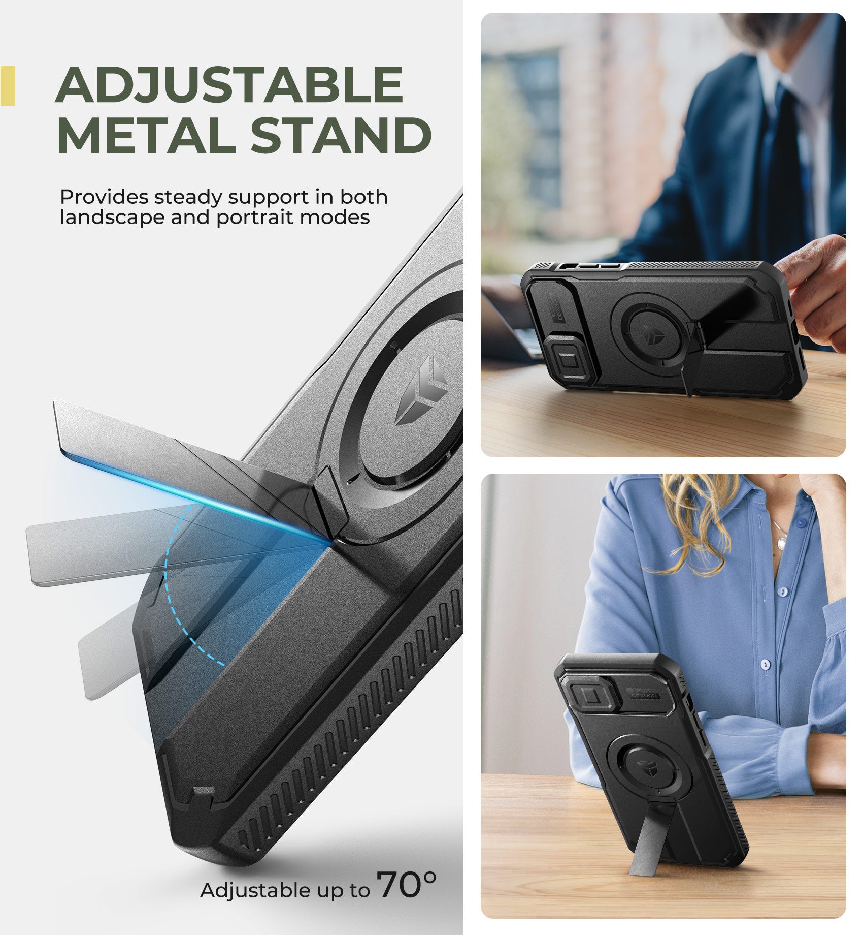 Dexnor Case for iPhone 14 Plus with Slide Camera Cover Adjustable Kickstand Compatible with MagSafe