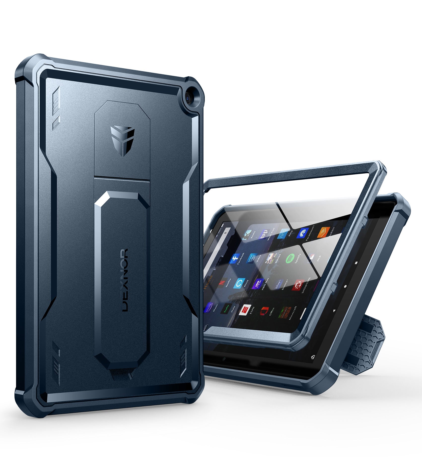 Dexnor Tablet Case for Amazon Fire HD 10 Plus 10.1" Only Fit 11th Gen 2021 Release Built in Screen Protector Kickstand Heavy Duty Shockproof Full Body Protective Cover