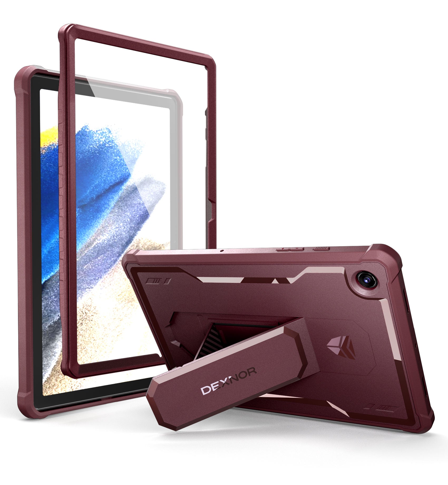 Dexnor Tablet Case for Samsung Galaxy Tab A8 With Screen Protector Full Body Bumper Kickstand Heavy-duty Shockproof Rugged Pen Holder Cover.