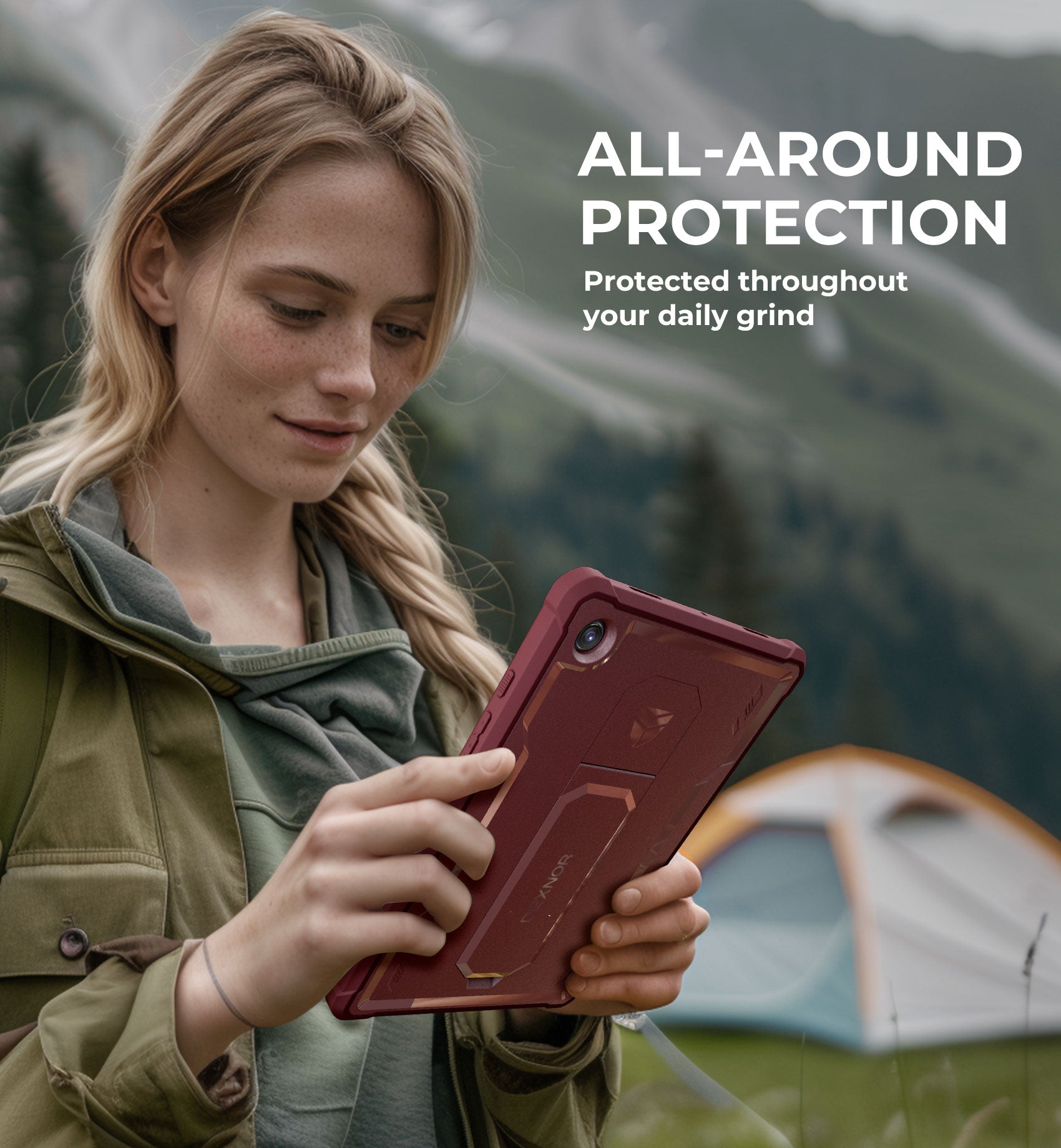 Dexnor Tablet Case for Samsung Galaxy Tab A8 With Screen Protector Full Body Bumper Kickstand Heavy-duty Shockproof Rugged Pen Holder Cover.