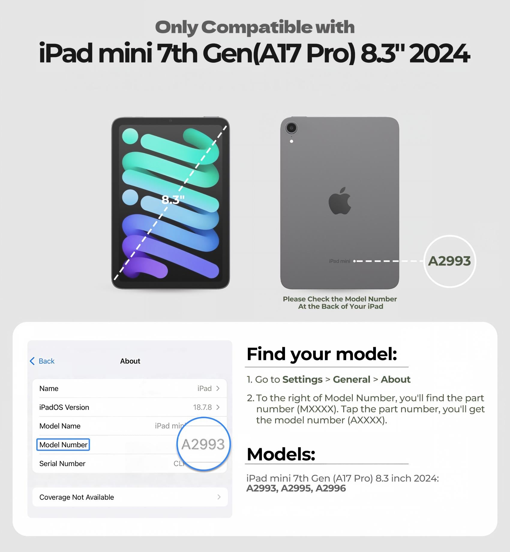 Dexnor Case for iPad mini 7th generation A17 Pro 2024 8.3 inch Rugged Protective with 360° Rotating Hand Strap Large Stand Screen Protector Pencil Holder Shockproof Full Body Cover