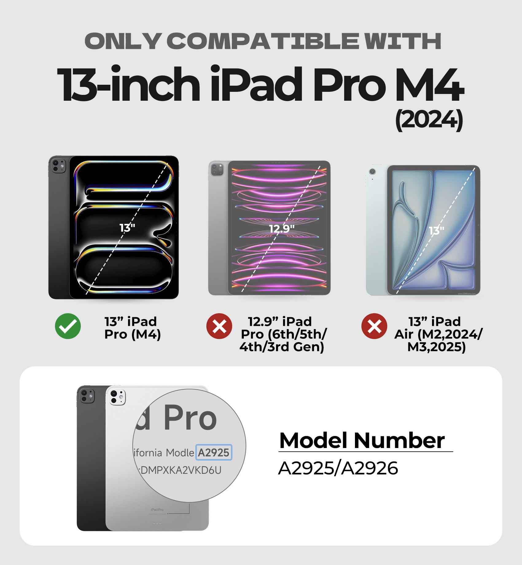 Dexnor Tablet Case for iPad Pro 13 Inch (M5/M4) 2025/2024 Magnetic Floating Removable Protective Cover Adjustable Portrait/Landscape Stand with Raised Screen View Multiple Angles