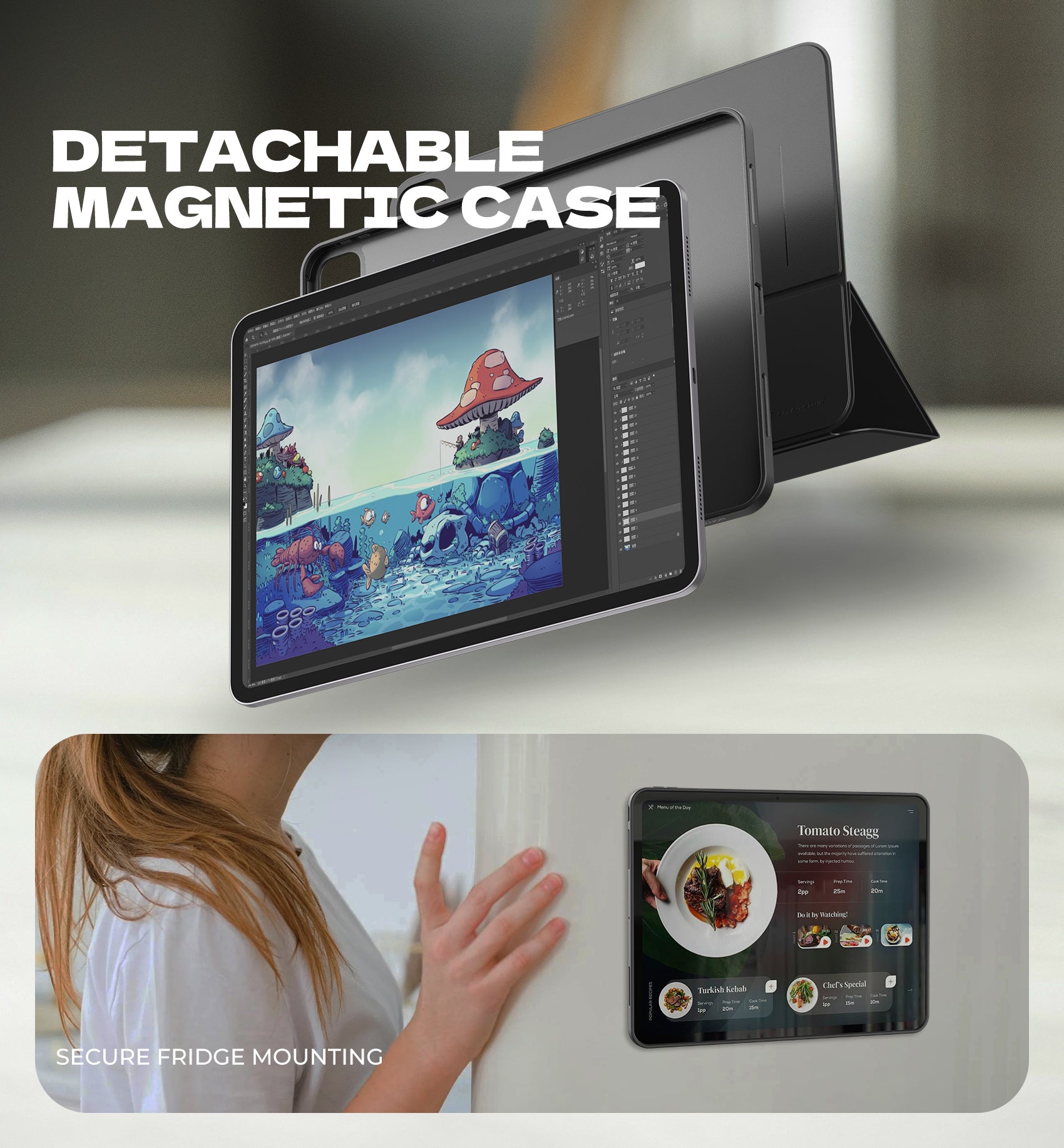 Dexnor Tablet Case for iPad Pro 13 Inch (M5/M4) 2025/2024 Magnetic Floating Removable Protective Cover Adjustable Portrait/Landscape Stand with Raised Screen View Multiple Angles