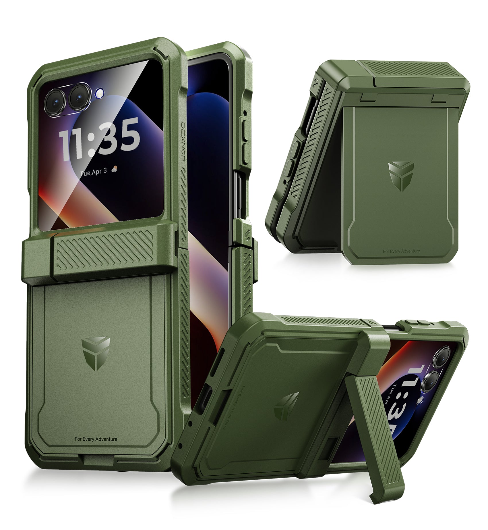 Dexnor Case for Motorola Moto Razr 2024 Bulit in Dual Kickstands Hinge Protection Cover Heavy Duty Full Body Rugged Shockproof Protection with Screen Dexnor Case for Motorola Moto Razr 2024 Bulit in Dual Kickstands Hinge Protection Cover Heavy Duty Full Body Rugged Shockproof Protection with Screen