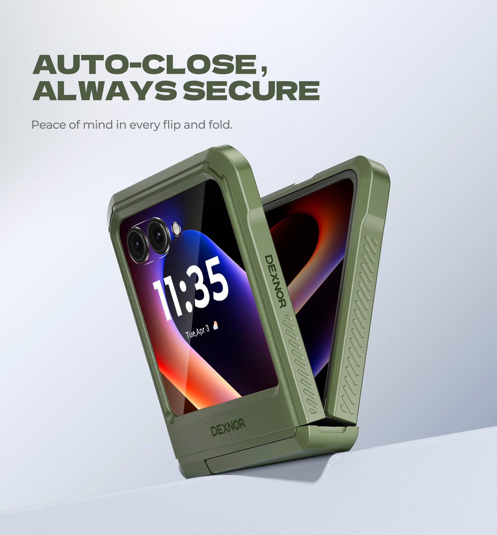 Dexnor Case for Motorola Moto Razr 2024 Bulit in Dual Kickstands Hinge Protection Cover Heavy Duty Full Body Rugged Shockproof Protection with Screen Protector 6.9 inch