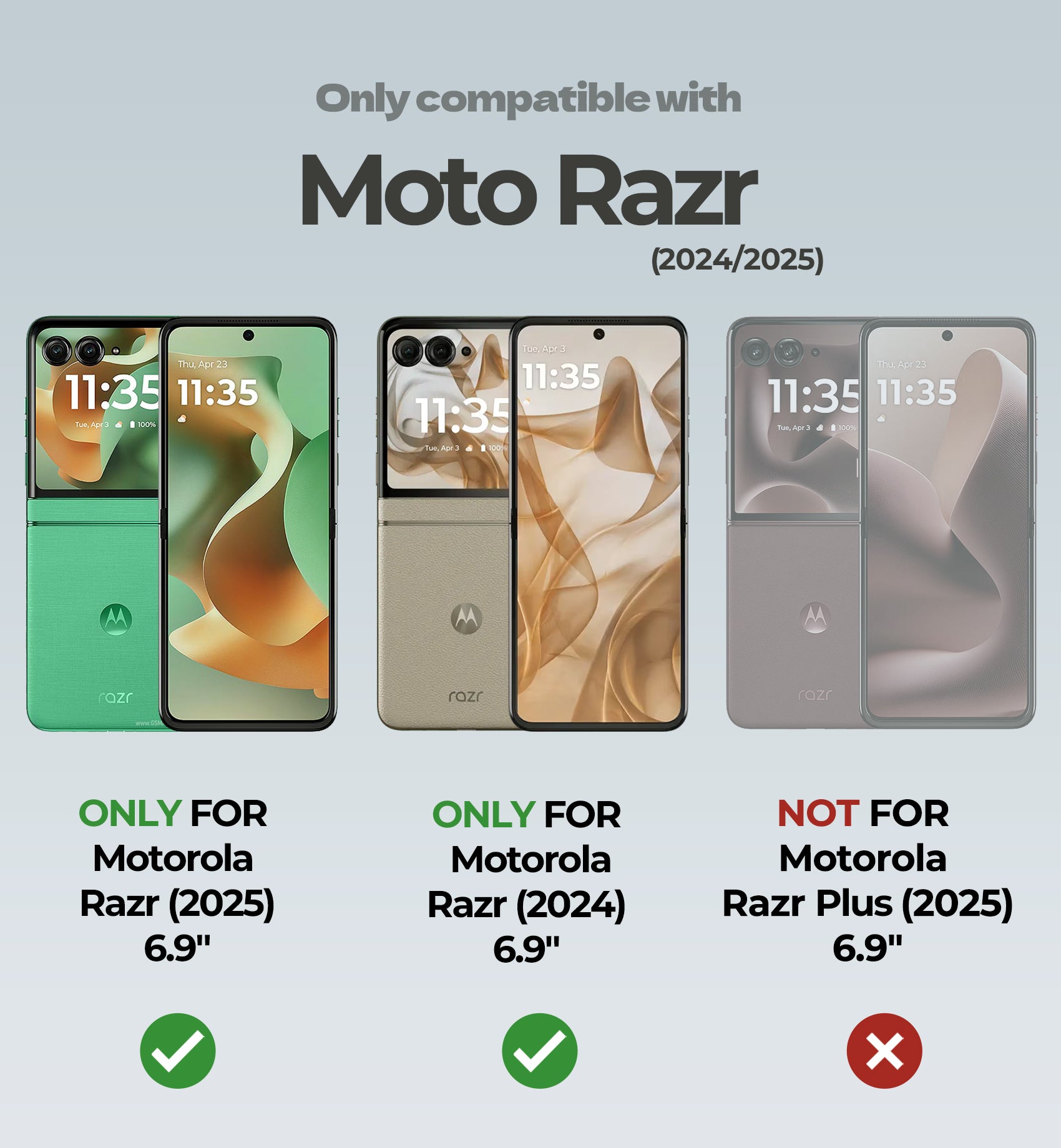 Dexnor Case for Motorola Moto Razr 2025 Bulit-in Dual Kickstands Hinge Protection Cover Heavy Duty Full-Body Rugged Shockproof Protection with Screen Protector 6.9 inch