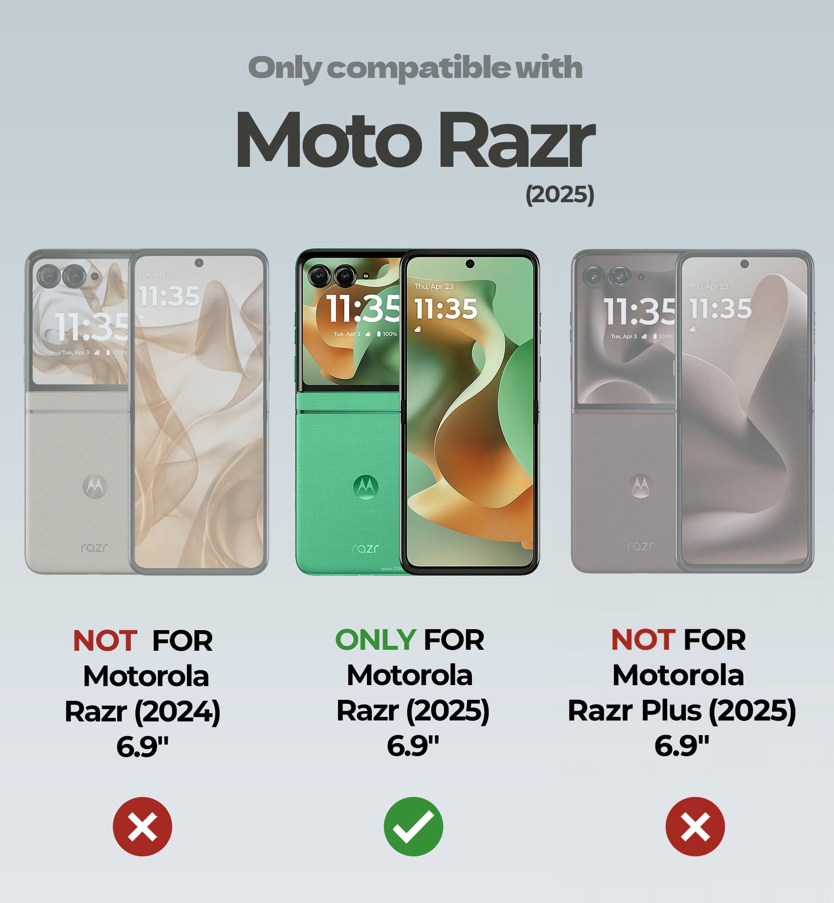 Dexnor Case for Motorola Moto Razr 2025 Bulit-in Dual Kickstands Hinge Protection Cover Heavy Duty Full-Body Rugged Shockproof Protection with Screen Protector 6.9 inch