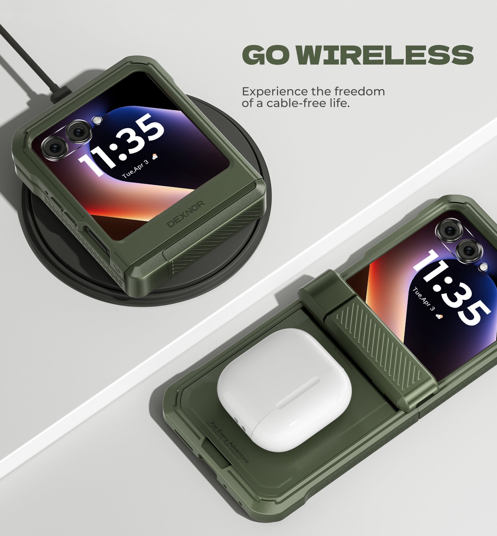 Dexnor Case for Motorola Moto Razr 2025 Bulit-in Dual Kickstands Hinge Protection Cover Heavy Duty Full-Body Rugged Shockproof Protection with Screen Protector 6.9 inch