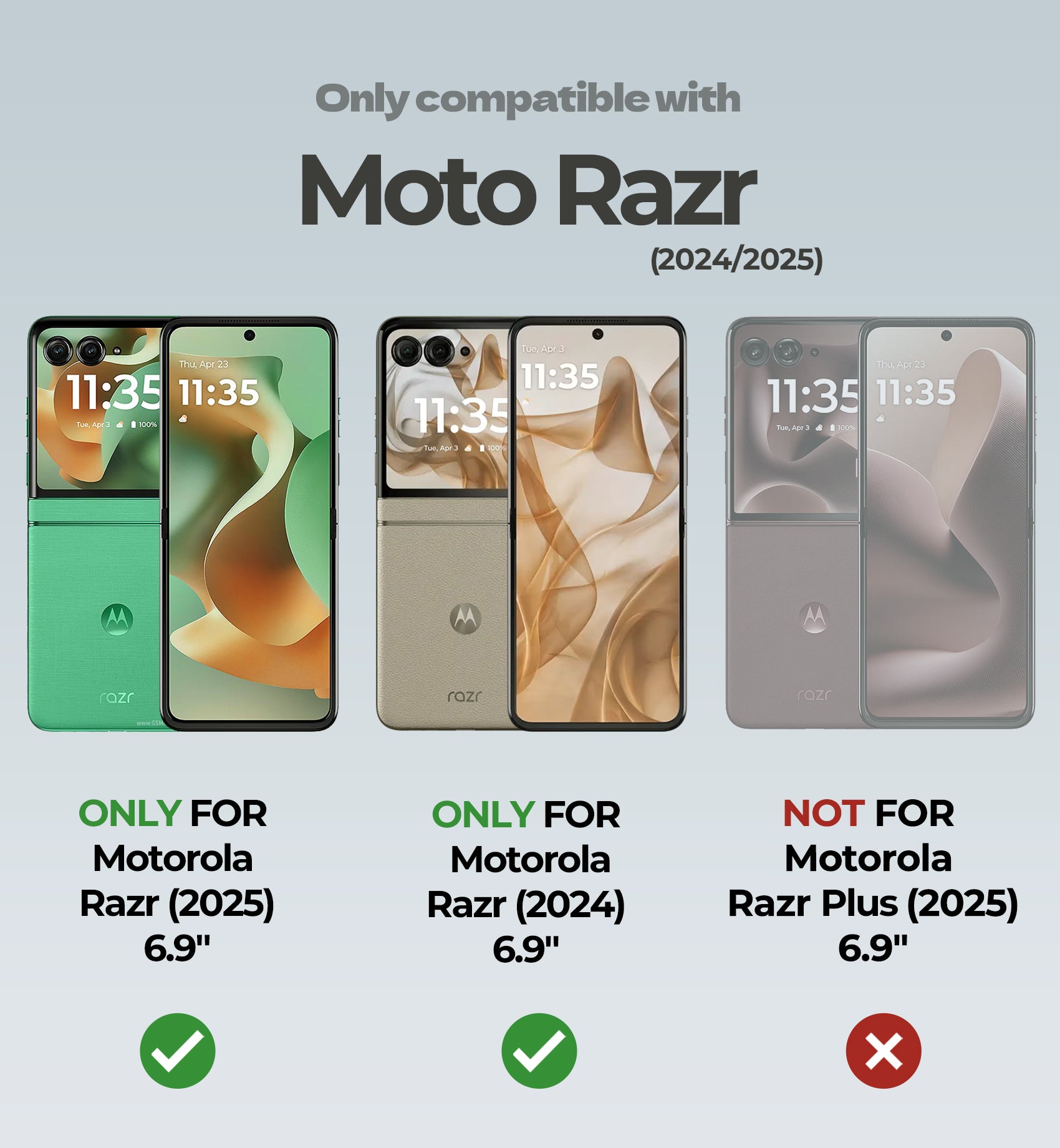 Dexnor Case for Motorola Moto Razr 2025 Bulit-in Dual Kickstands Hinge Protection Cover Heavy Duty Full-Body Rugged Shockproof Protection with Screen Protector 6.9 inch