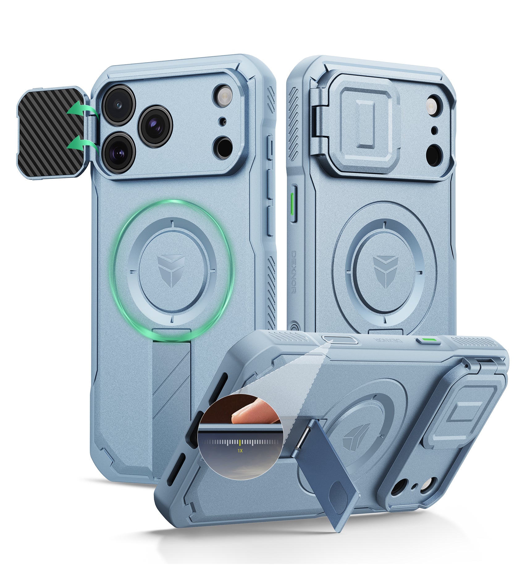 Dexnor Case for iPhone 17 Pro Max Flip Camera Cover Kickstand Camera Control Cover Compatible with MagSafe Heavy-Duty Rugged Shockproof Cover 6.9 inch