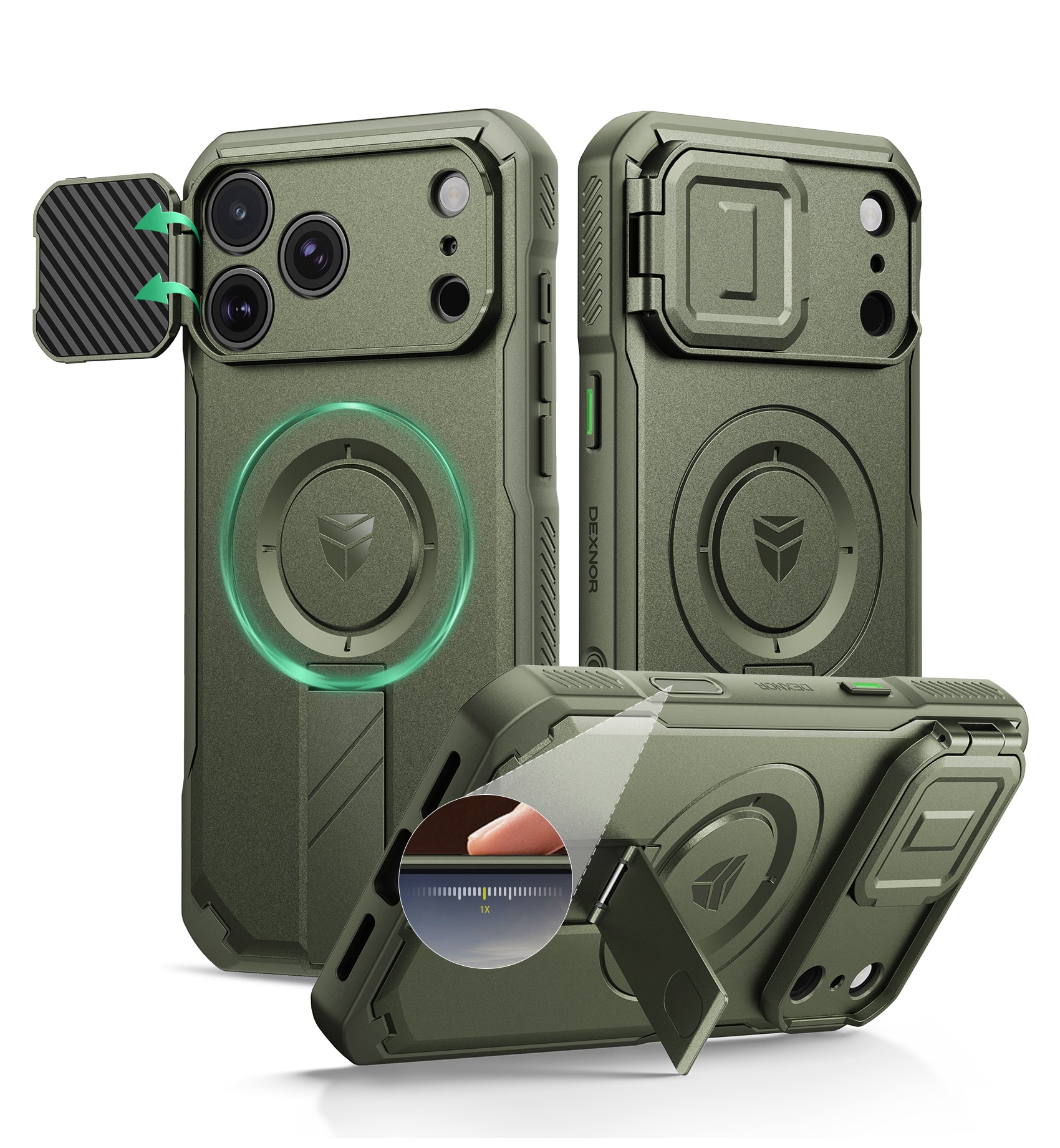 Dexnor Case for iPhone 18 Pro Max Flip Camera Cover Kickstand Camera Control Cover Compatible with MagSafe Heavy-Duty Rugged Shockproof Cover 6.9 inch