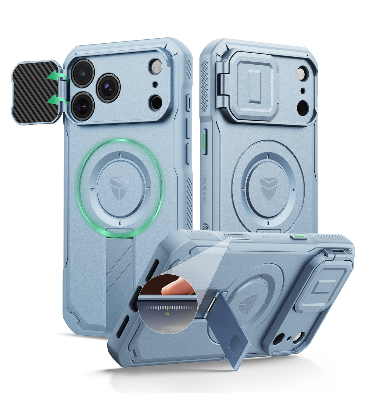 Dexnor Case for iPhone 18 Pro Max Flip Camera Cover Kickstand Camera Control Cover Compatible with MagSafe Heavy-Duty Rugged Shockproof Cover 6.9 inch