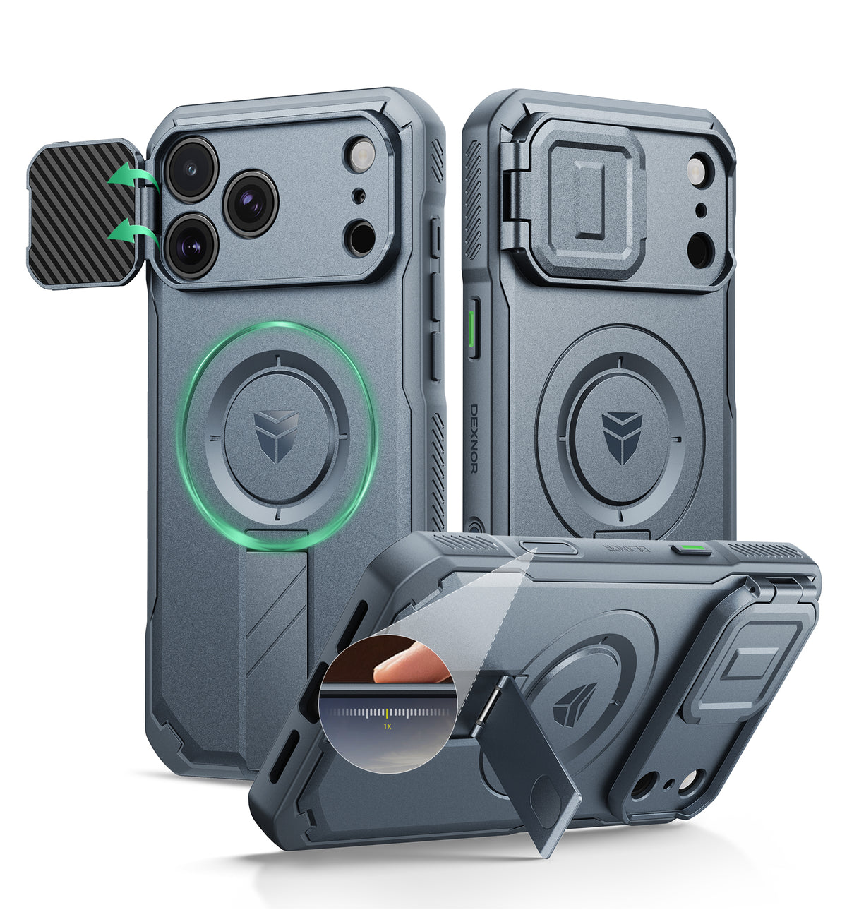 Dexnor Case for iPhone 18 Pro Max Flip Camera Cover Kickstand Camera Control Cover Compatible with MagSafe Heavy-Duty Rugged Shockproof Cover 6.9 inch