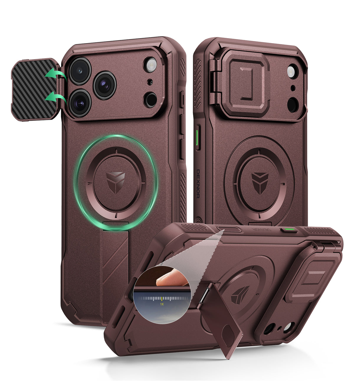 Dexnor Case for iPhone 18 Pro Max Flip Camera Cover Kickstand Camera Control Cover Compatible with MagSafe Heavy-Duty Rugged Shockproof Cover 6.9 inch