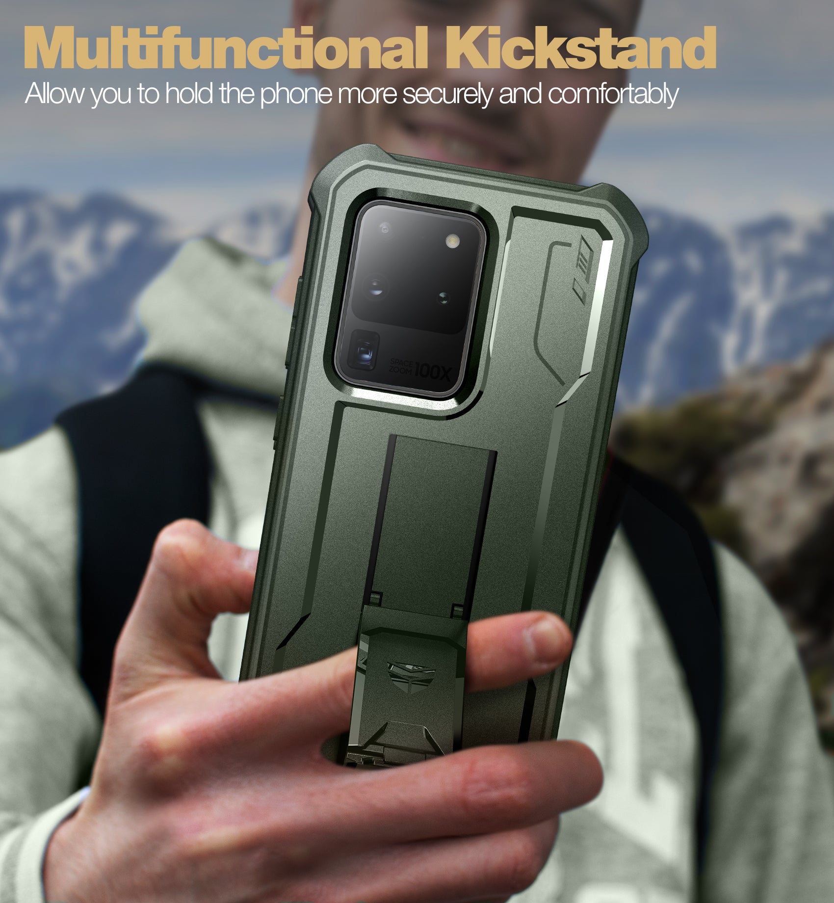 Dexnor Case for Samsung Galaxy S20 Ultra With Single Screen Protector Full Body Bumper Kickstand Heavy-duty Shockproof Rugged Cover.