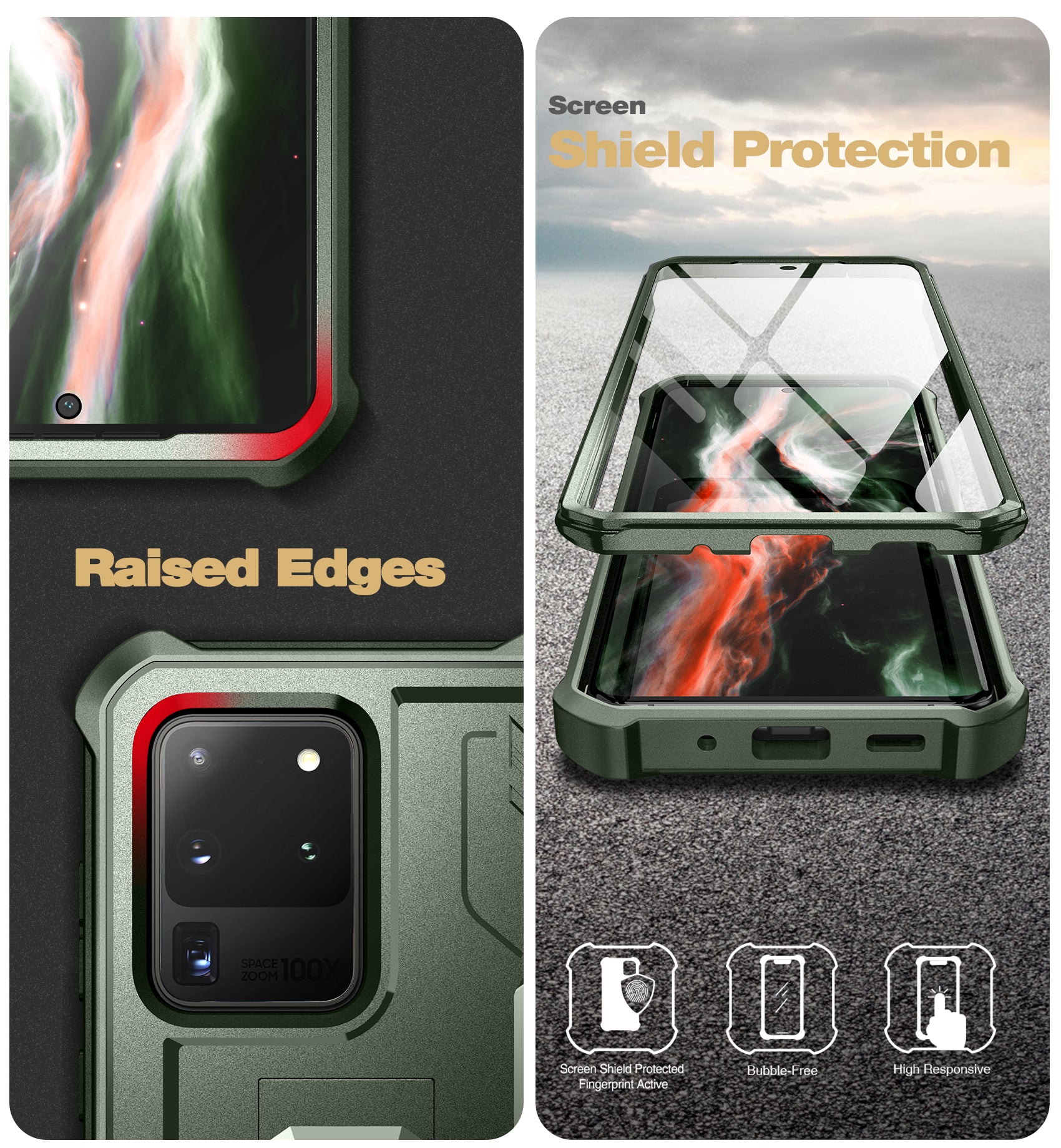 Dexnor Case for Samsung Galaxy S20 Ultra With Single Screen Protector Full Body Bumper Kickstand Heavy-duty Shockproof Rugged Cover.