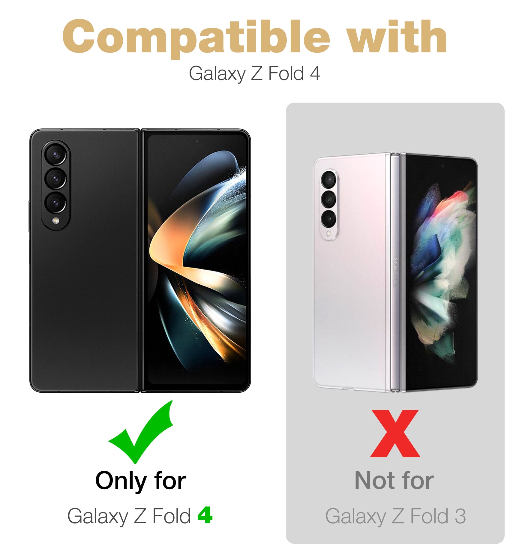 Dexnor Case for Samsung Galaxy Z Fold 4 With  Hinge Coverage Screen Protector Full Body Bumper Kickstand Heavy-duty Shockproof Rugged  Cover.