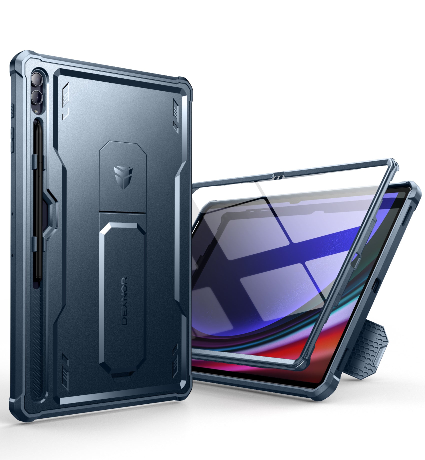 Dexnor Tablet Case for Samsung Galaxy Tab S8 Ultra With Screen Protector Full Body Bumper Kickstand Heavy-duty Shockproof Rugged Pen Holder Cover.