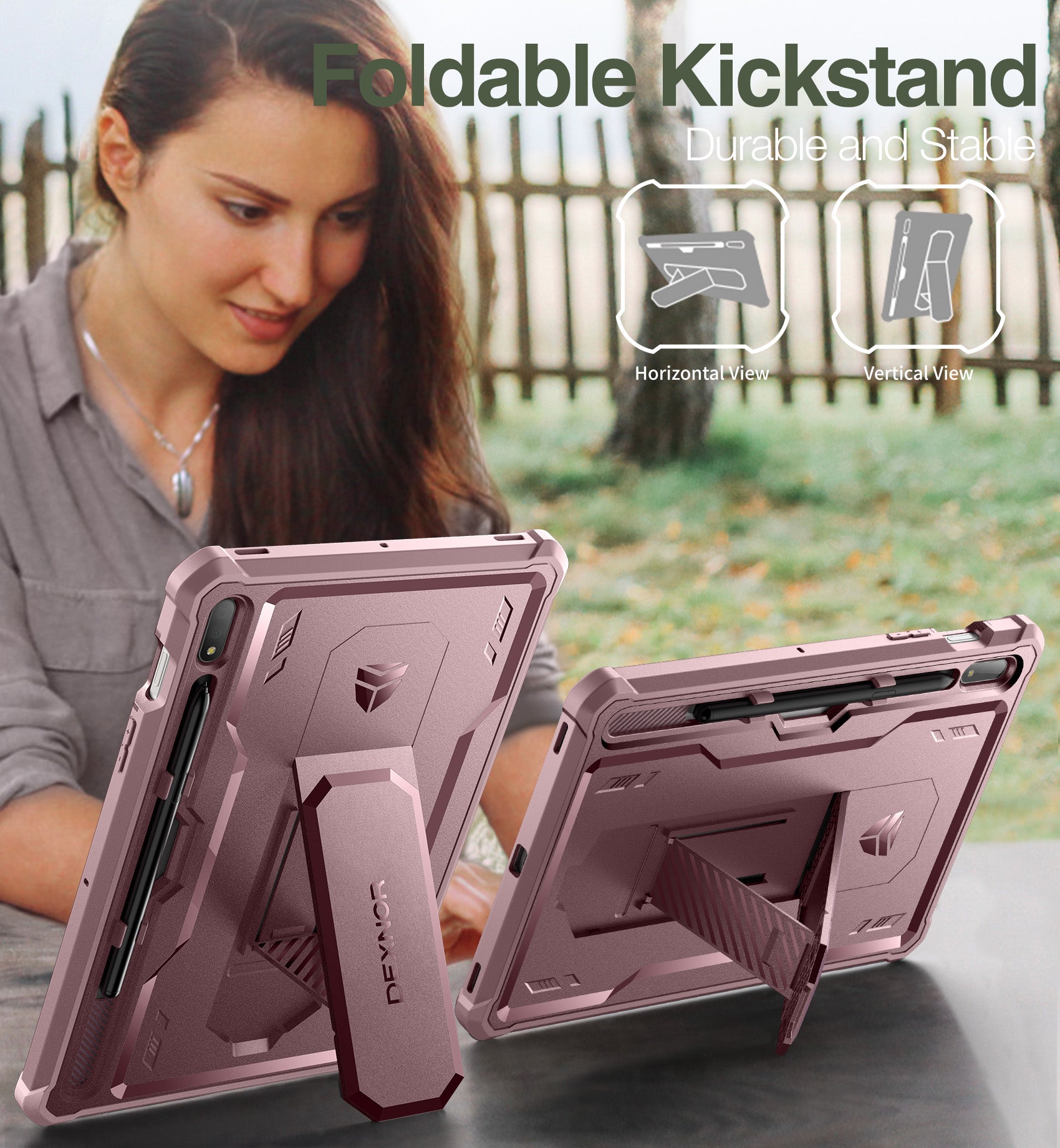 Dexnor Tablet Case for Samsung Galaxy Galaxy Tab S8 (2022) / Galaxy Tab S7 (2020) 11 InchWith Screen Protector Full Body Bumper Kickstand Heavy-duty Shockproof Rugged Pen Holder Cover
