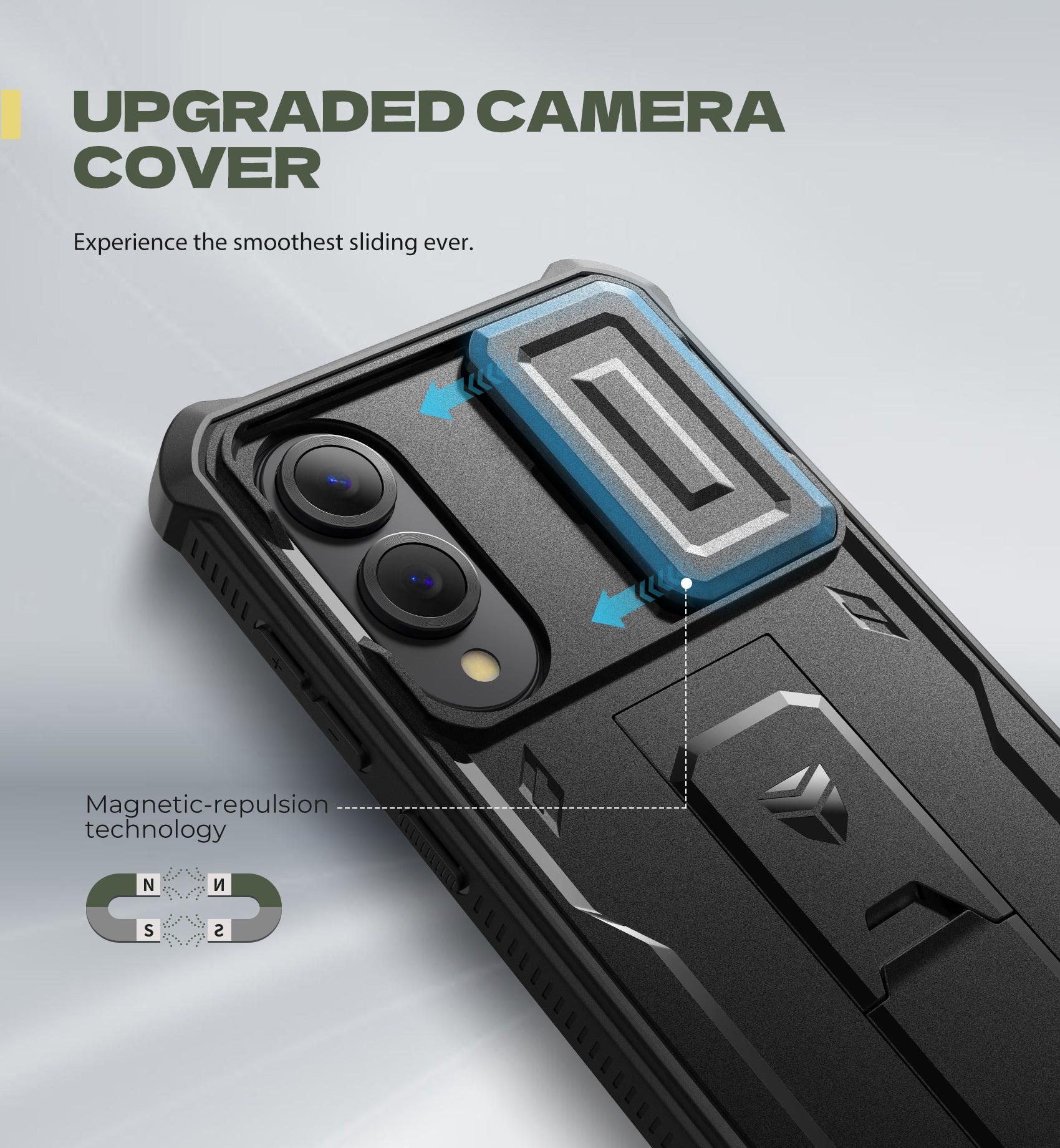 Dexnor Full Body Case for Samsung Galaxy S25 Edge With Slide Camera Cover Built-in Screen Protector Kickstand Heavy-duty Rugged Cover