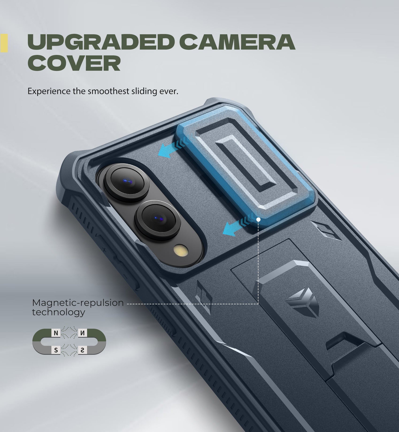 Dexnor Full Body Case for Samsung Galaxy S25 Edge With Slide Camera Cover Built-in Screen Protector Kickstand Heavy-duty Rugged Cover