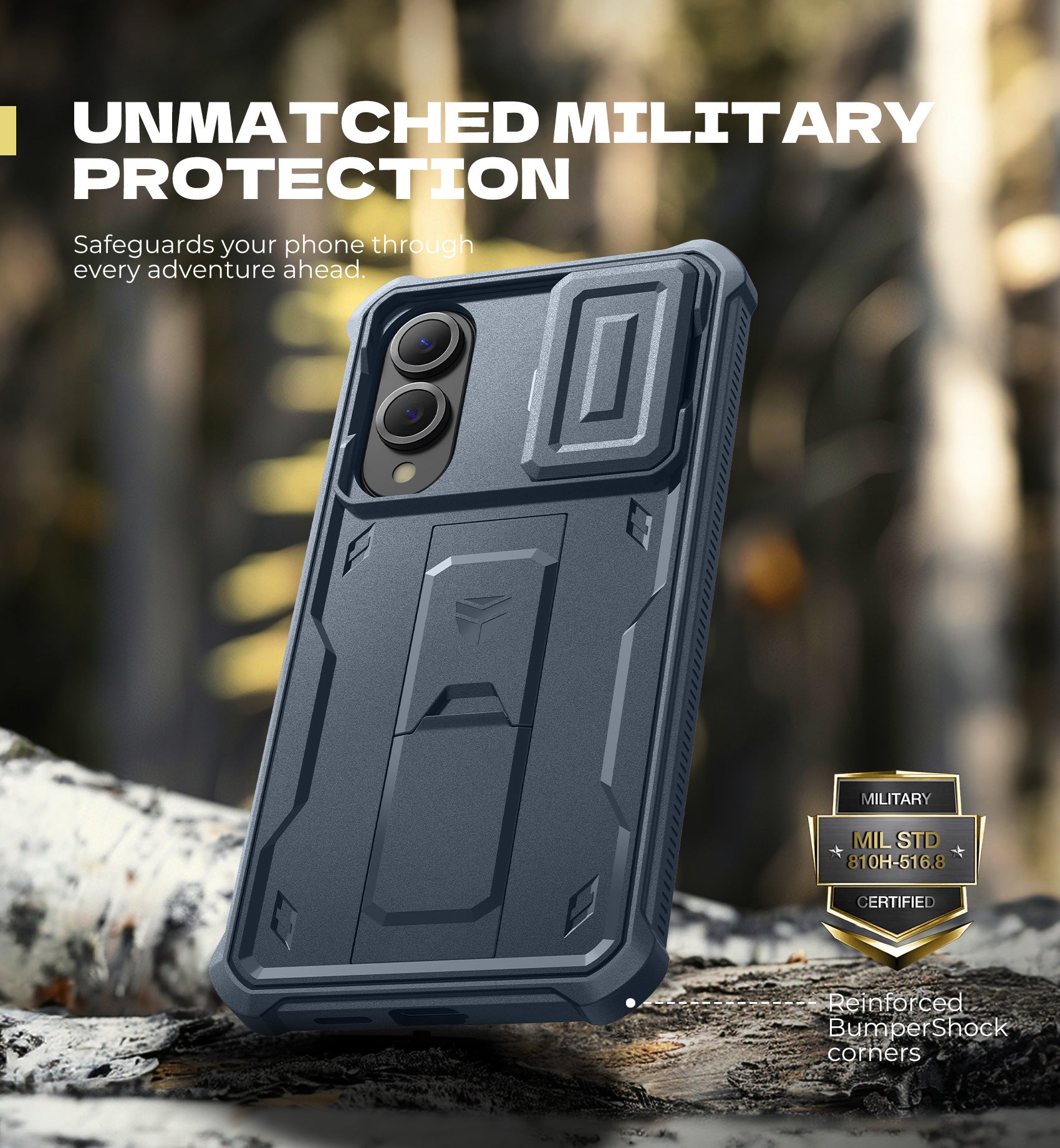 Dexnor Full Body Case for Samsung Galaxy S25 Edge With Slide Camera Cover Built-in Screen Protector Kickstand Heavy-duty Rugged Cover