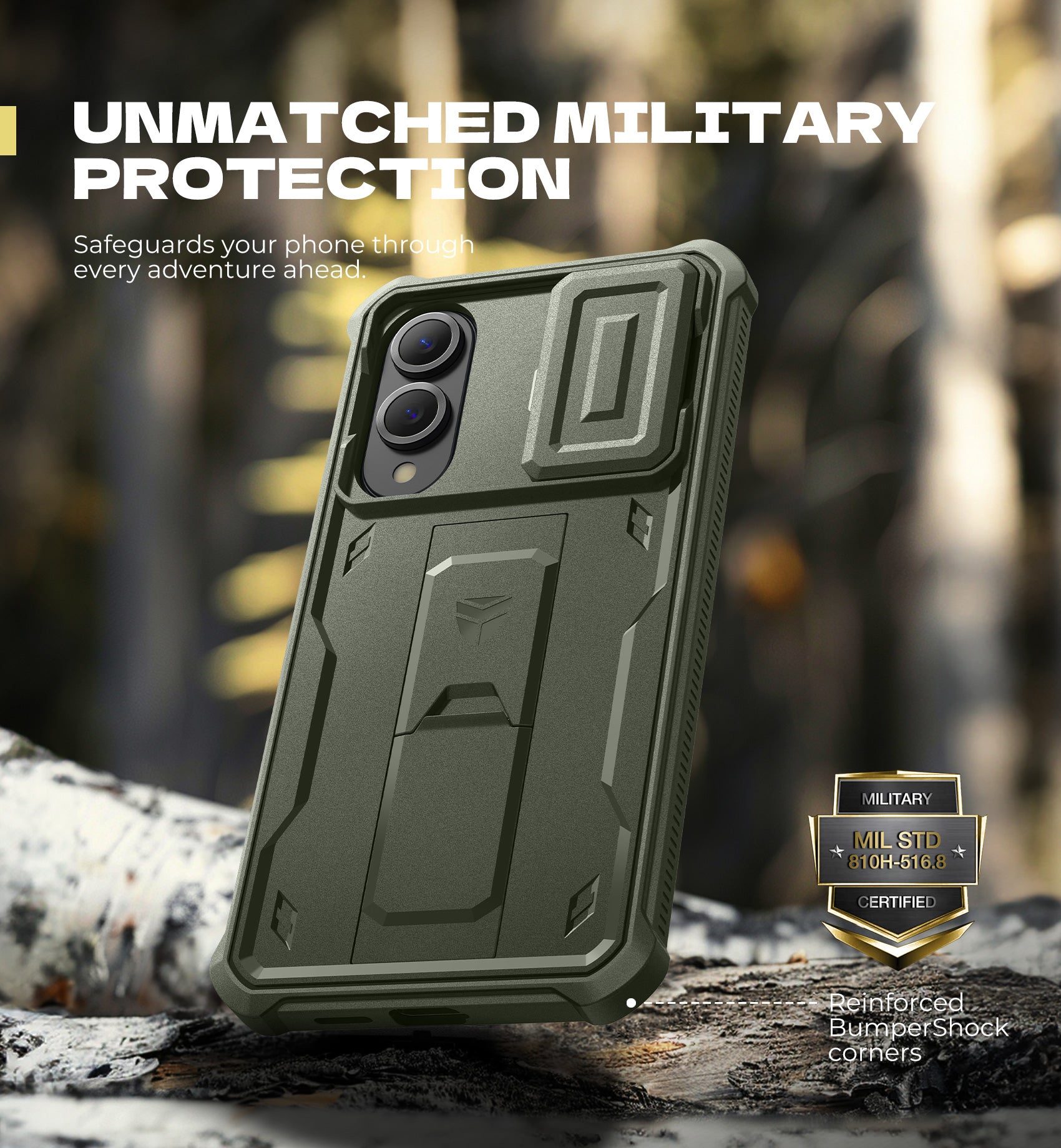Dexnor Full Body Case for Samsung Galaxy S25 Edge With Slide Camera Cover Built-in Screen Protector Kickstand Heavy-duty Rugged Cover