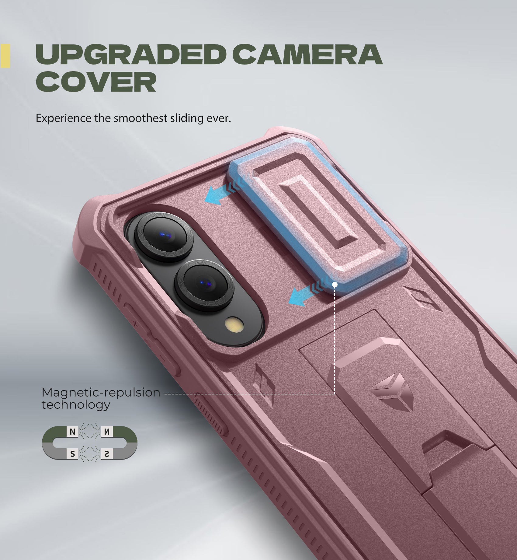 Dexnor Full Body Case for Samsung Galaxy S25 Edge With Slide Camera Cover Built-in Screen Protector Kickstand Heavy-duty Rugged Cover