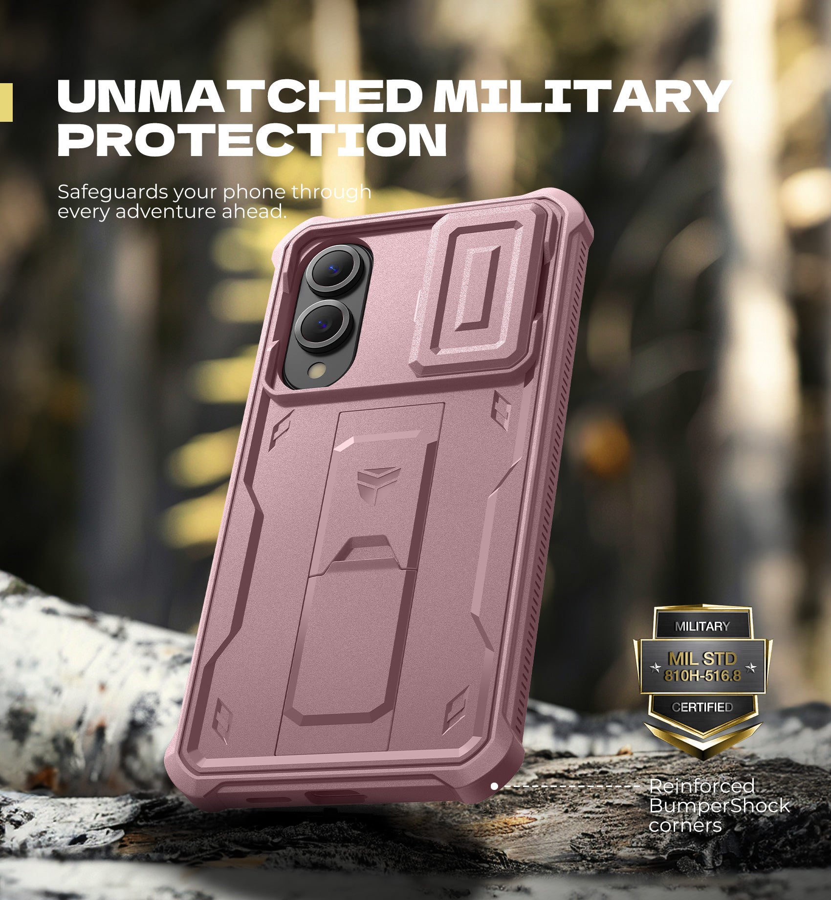 Dexnor Full Body Case for Samsung Galaxy S25 Edge With Slide Camera Cover Built-in Screen Protector Kickstand Heavy-duty Rugged Cover