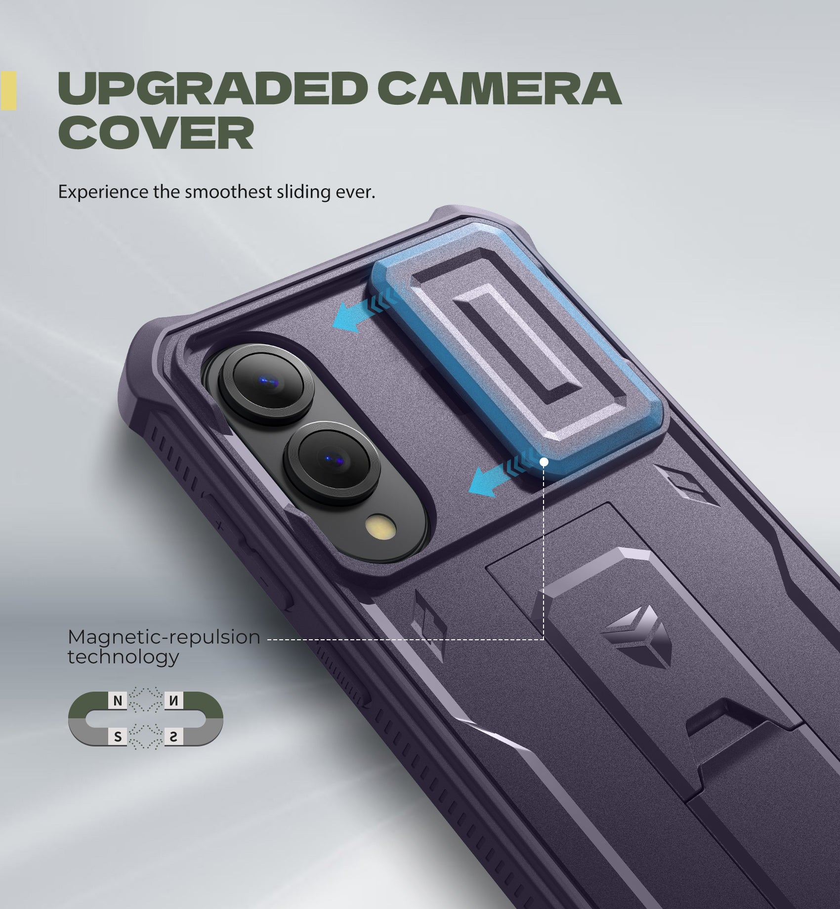 Dexnor Full Body Case for Samsung Galaxy S25 Edge With Slide Camera Cover Built-in Screen Protector Kickstand Heavy-duty Rugged Cover