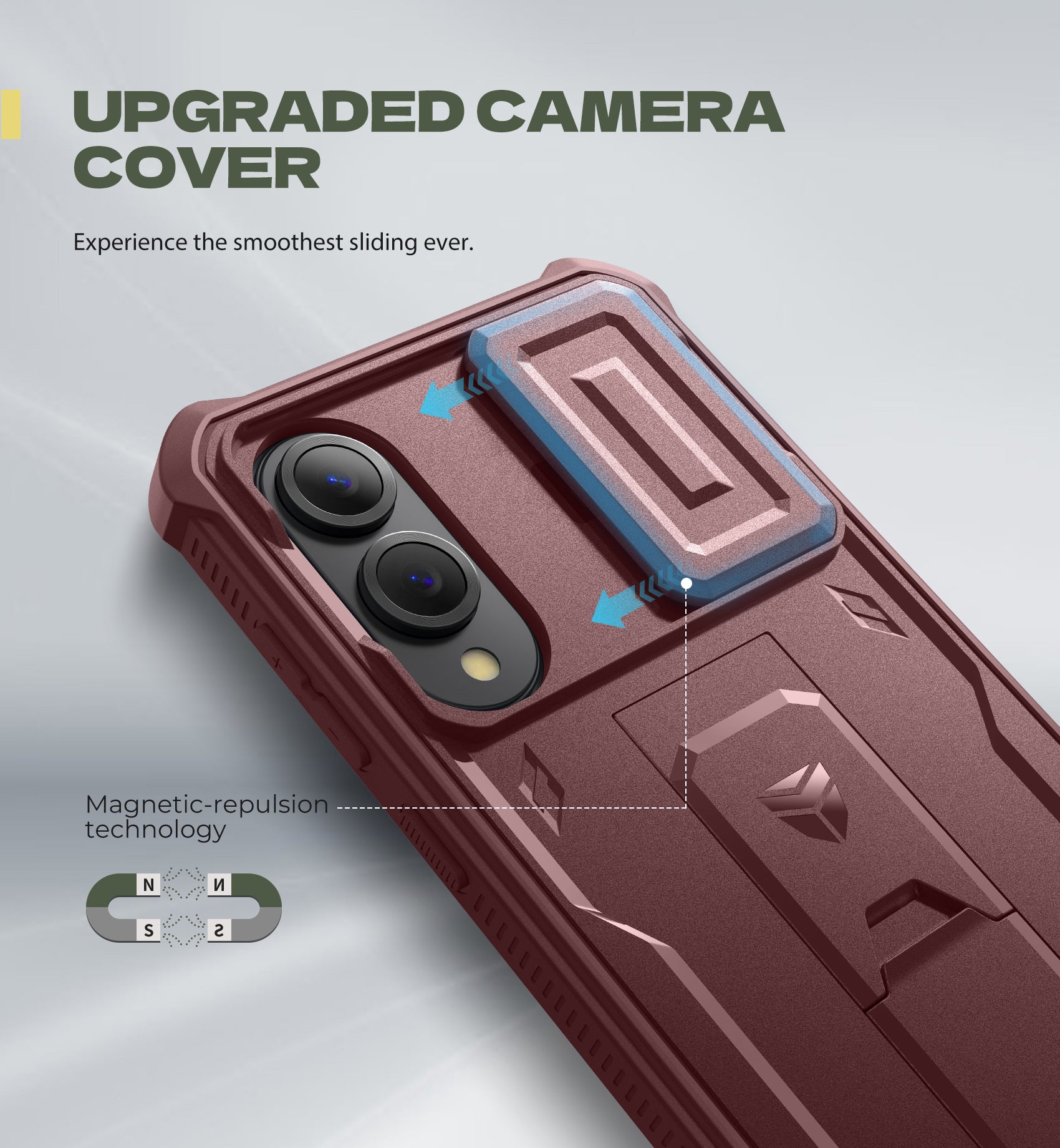 Dexnor Full Body Case for Samsung Galaxy S25 Edge With Slide Camera Cover Built-in Screen Protector Kickstand Heavy-duty Rugged Cover