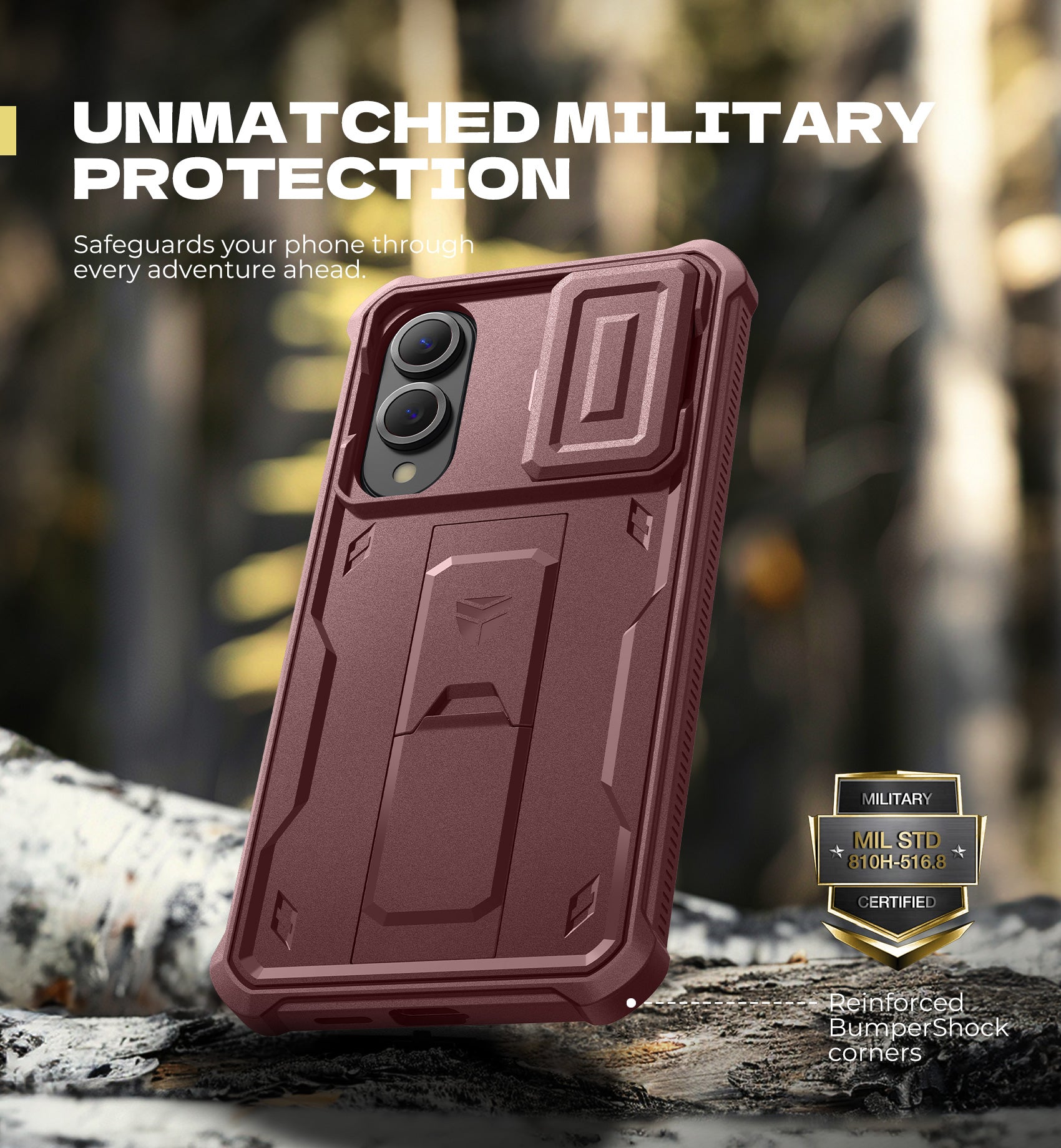Dexnor Full Body Case for Samsung Galaxy S25 Edge With Slide Camera Cover Built-in Screen Protector Kickstand Heavy-duty Rugged Cover
