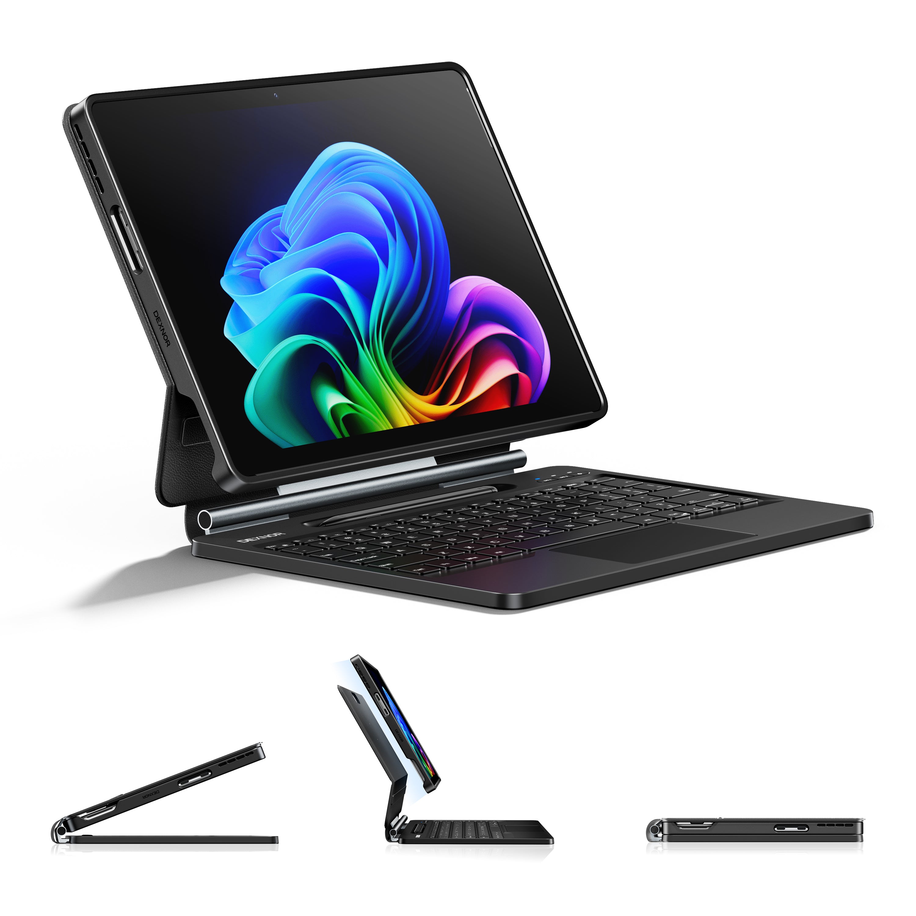 Dexnor Magic-Style Keyboard Case for Microsoft Surface Pro 11 with Detachable Magnetic Cover Floating Cantilever Stand Multi-Touch Trackpad Backlit Stylus Holder