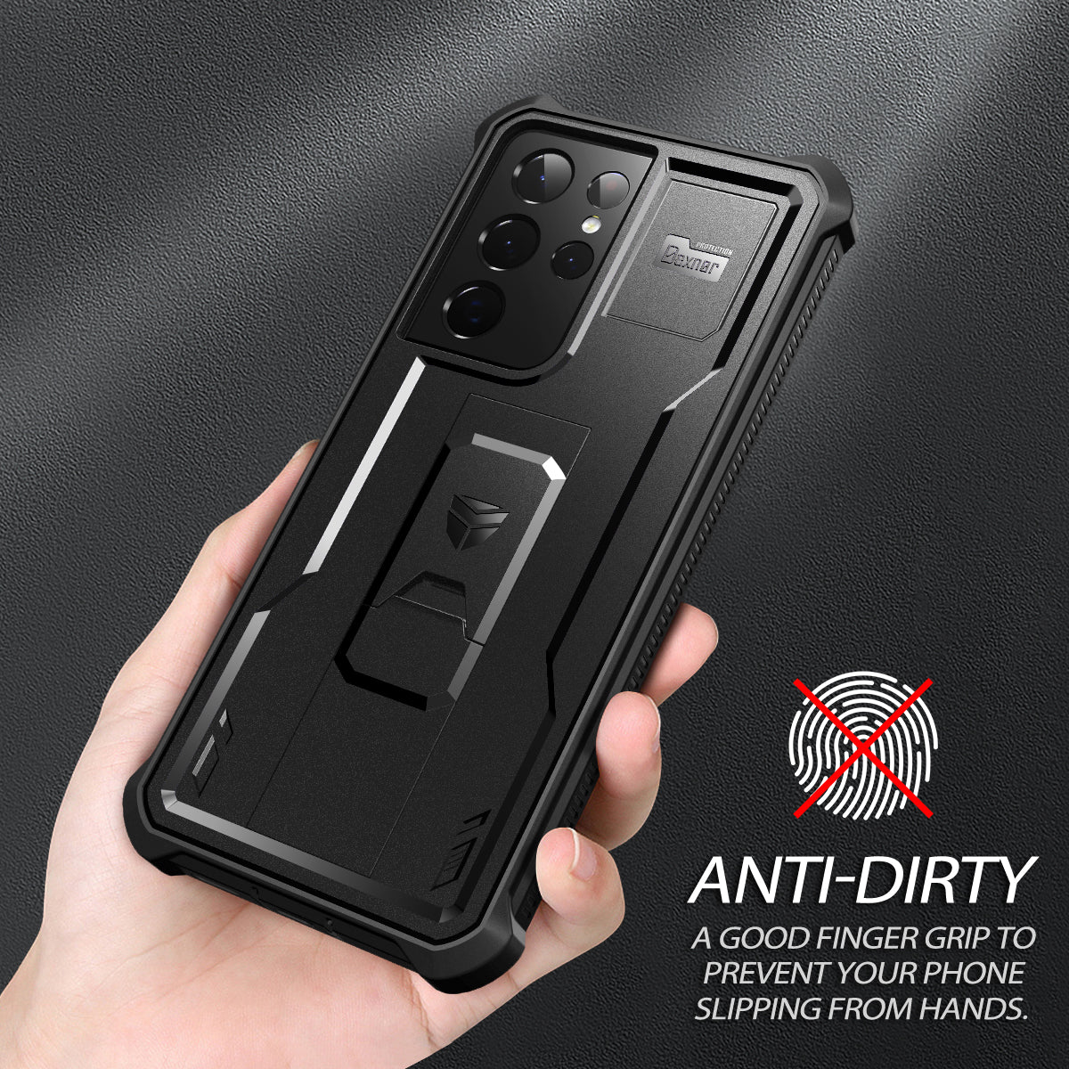 Dexnor Case for Samsung Galaxy S21 Ultra With Single Screen Protector Full Body Bumper Kickstand Heavy-duty Shockproof Grade Cover.