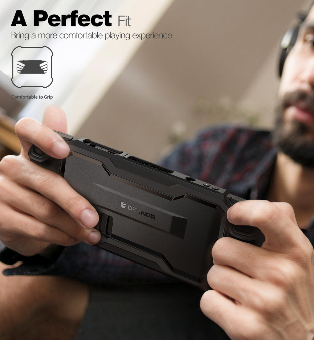 Dexnor Rugged Protective Case for Steam Deck Shock-Absorption TPU PC ...