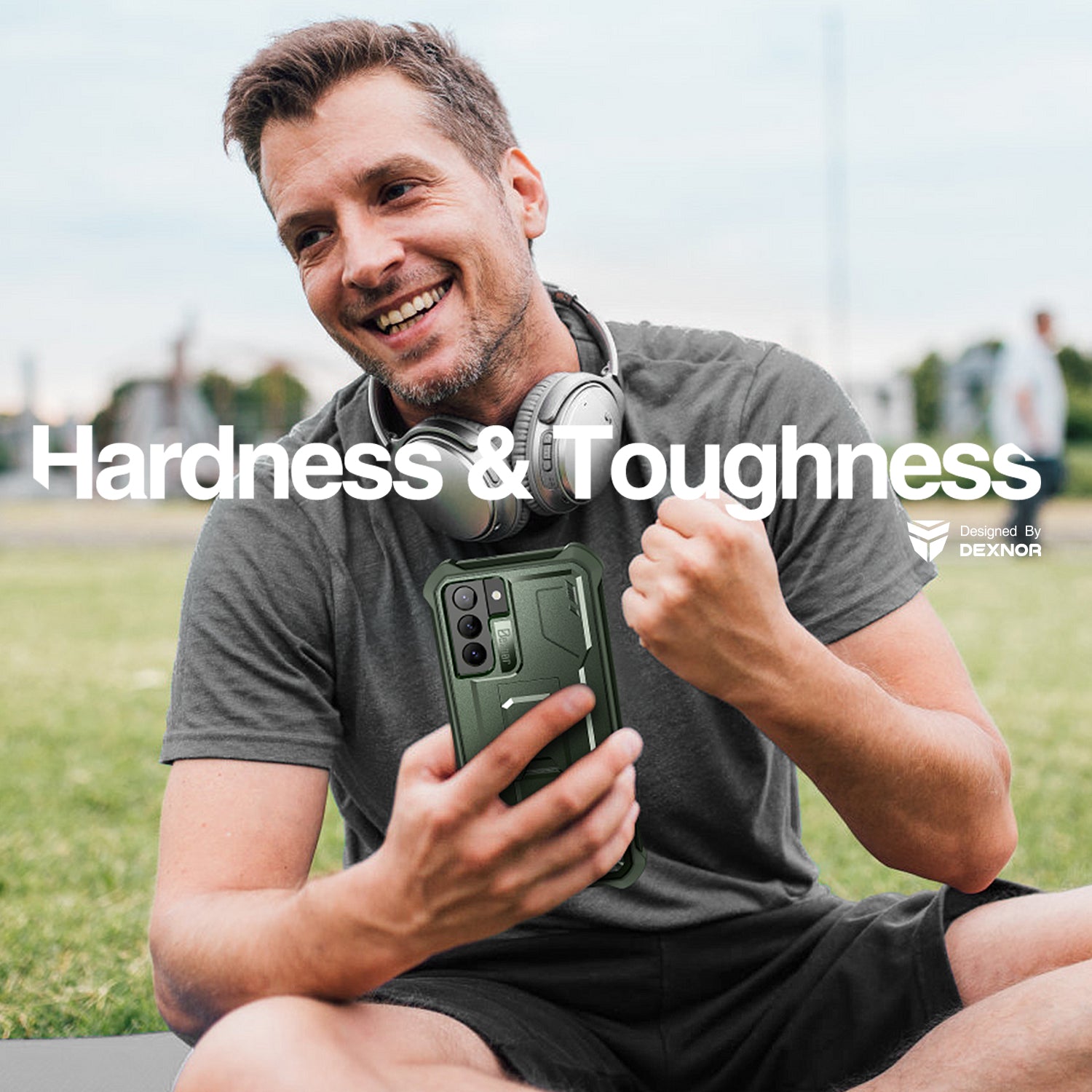 Dexnor Case for Samsung Galaxy S21 With Single Screen Protector Full Body Bumper Kickstand Heavy-duty Shockproof Rugged Cover.