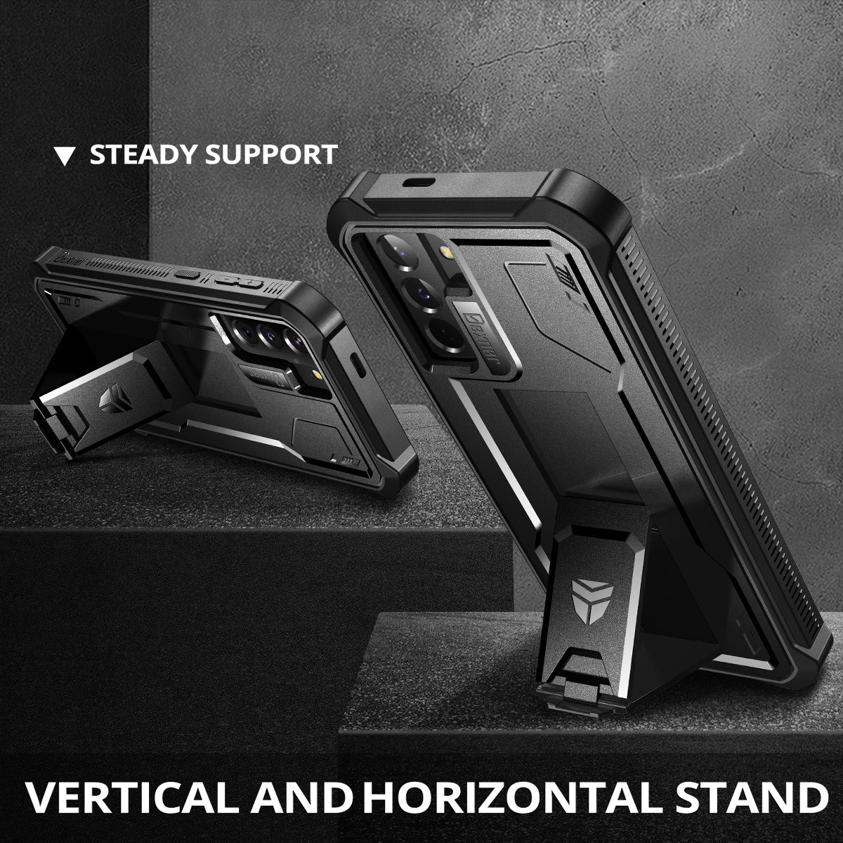 Dexnor Case for Samsung Galaxy S21 With Single Screen Protector Full Body Bumper Kickstand Heavy-duty Shockproof Rugged Cover.