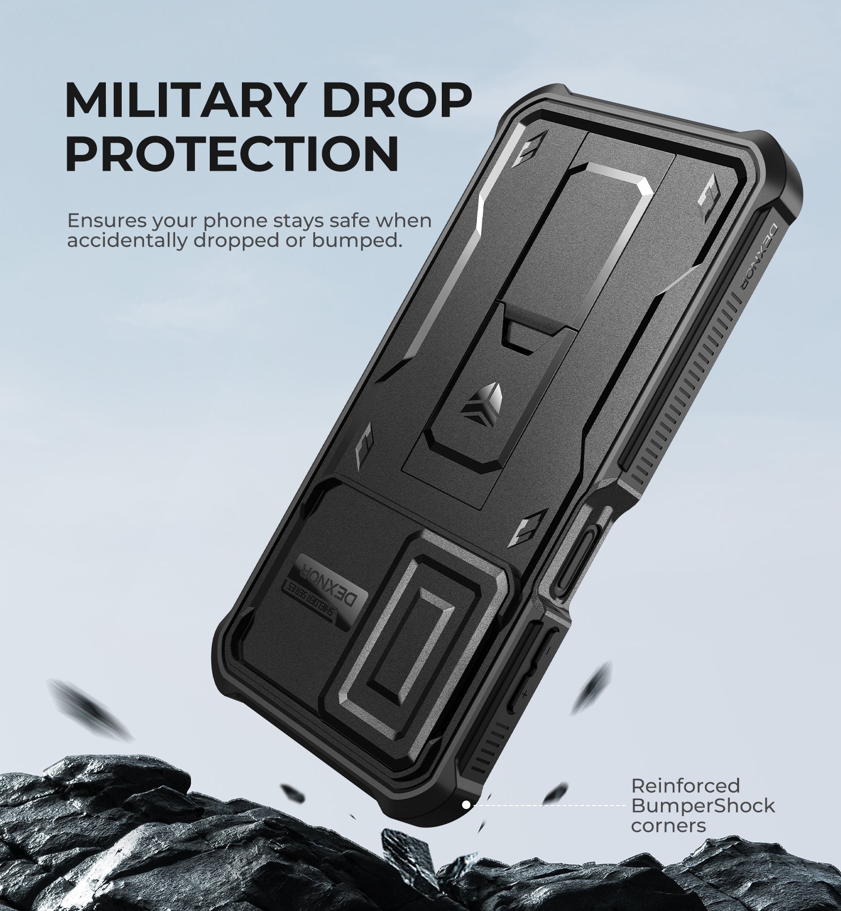 Dexnor Full Body Case for Samsung Galaxy A26 5G With Screen Protector And Slide Camera Bumper Kickstand Heavy-duty Shockproof Cover