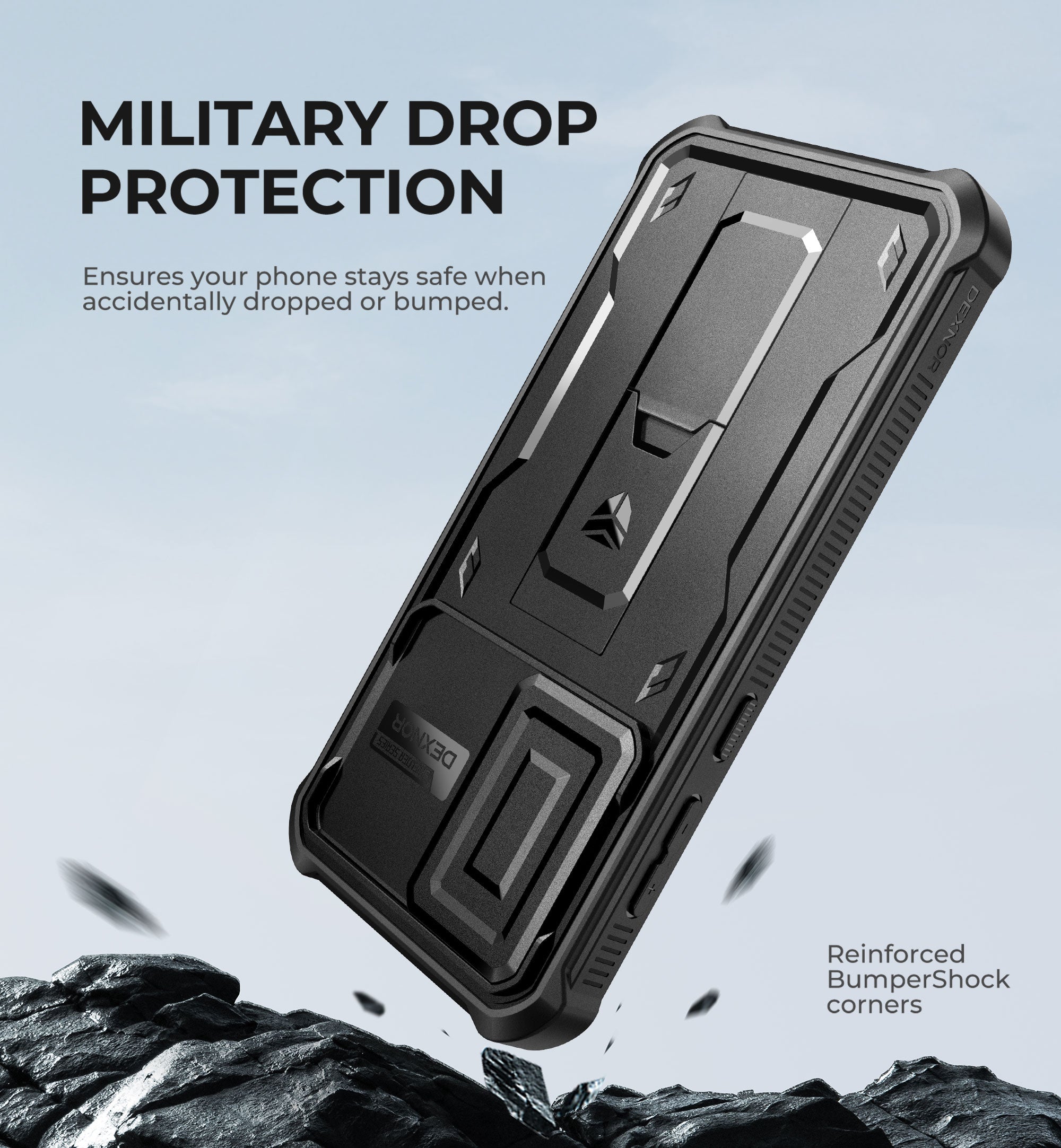Dexnor Full Body Case for Samsung Galaxy A56 5G With Screen Protector And Slide Camera Bumper Kickstand Heavy-duty Shockproof Cover