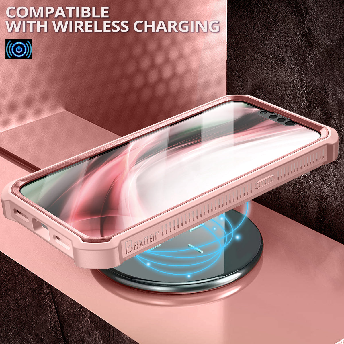 Dexnor for iphone 13 Pro Max Case With Heavy-duty Shockproof Full Body Built-in Screen Protector Adjustable Kickstand