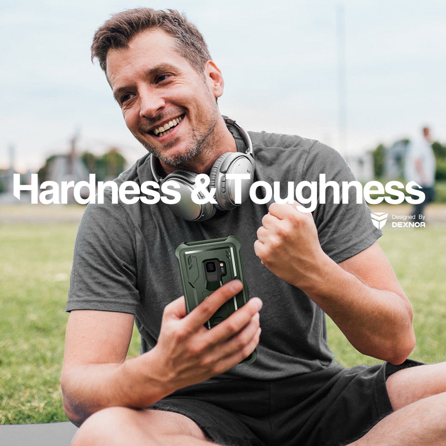 Dexnor Case for Samsung Galaxy S9 With Single Screen Protector Full Body Bumper Kickstand Heavy-duty Shockproof Rugged Cover.