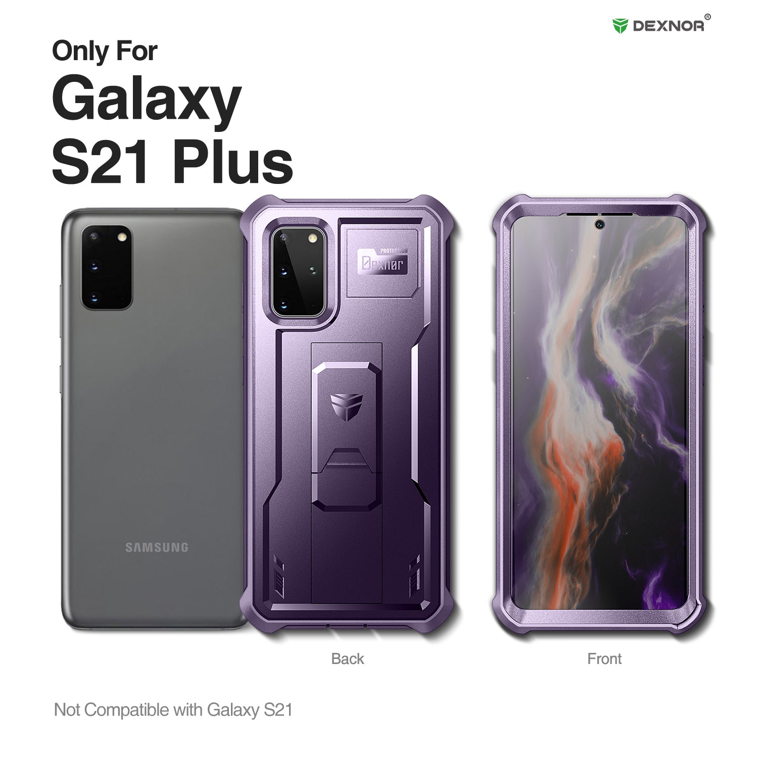 Dexnor Case for Samsung Galaxy S20 Plus With Single Screen Protector Full Body Bumper Kickstand Heavy-duty Shockproof Rugged  Cover.