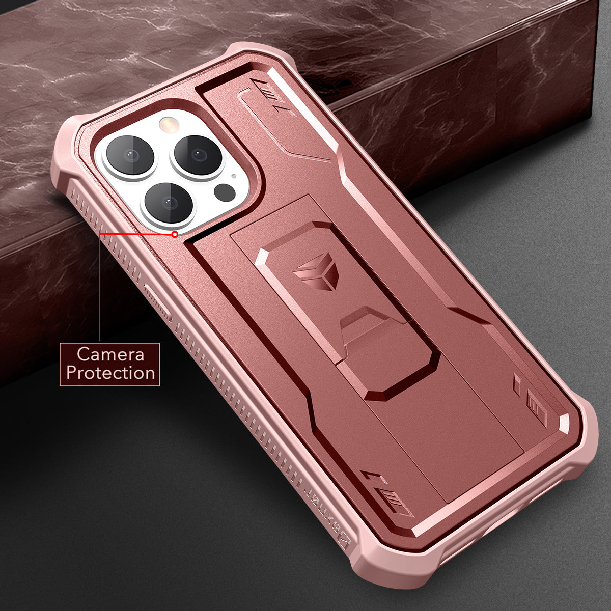 Dexnor for iphone 13 Pro Max Case With Heavy-duty Shockproof Full Body Built-in Screen Protector Adjustable Kickstand